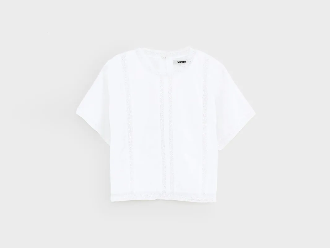 Hyacin cropped blouse (261 / G / WHITE) made by Bellerose