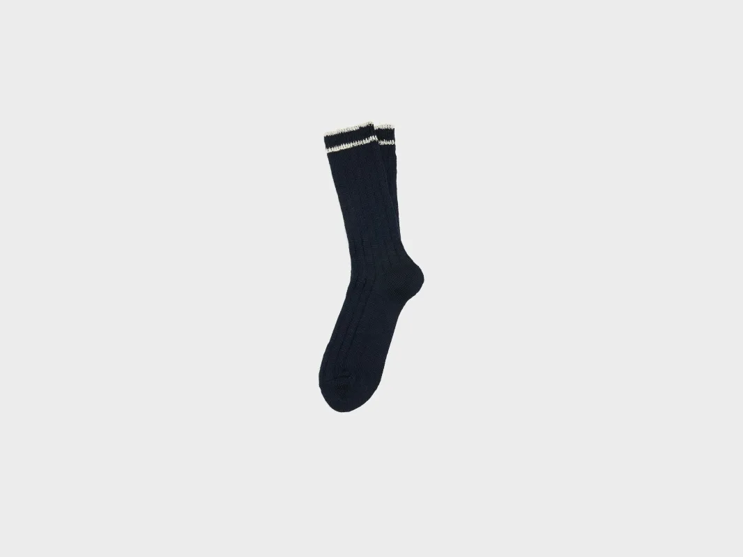 Bino ribbed socks (261 / M / NAVY) made by Bellerose