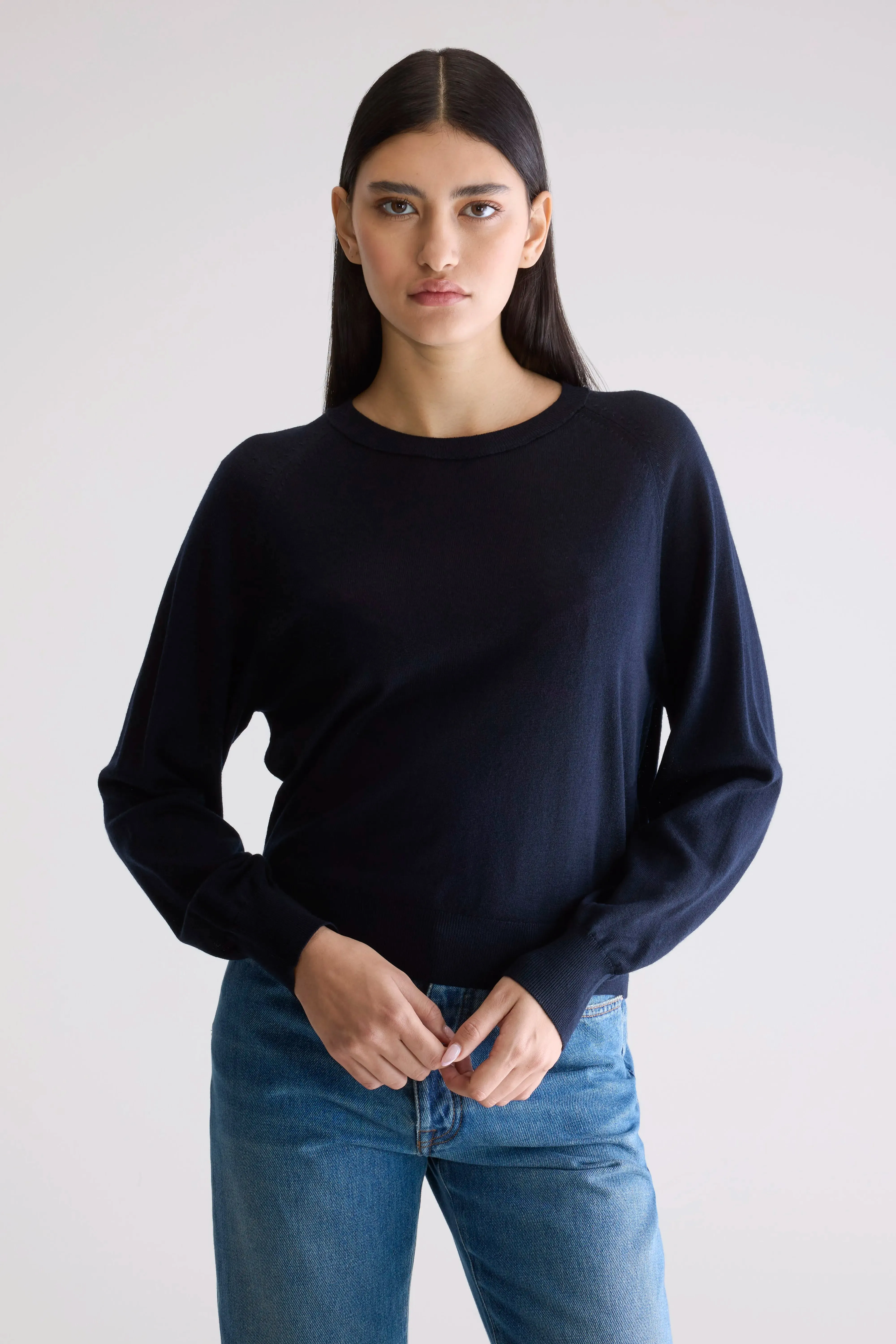 Delen classic crewneck navy sweater (252 / W / NAVY) sold by Bellerose product image thumbnail 2