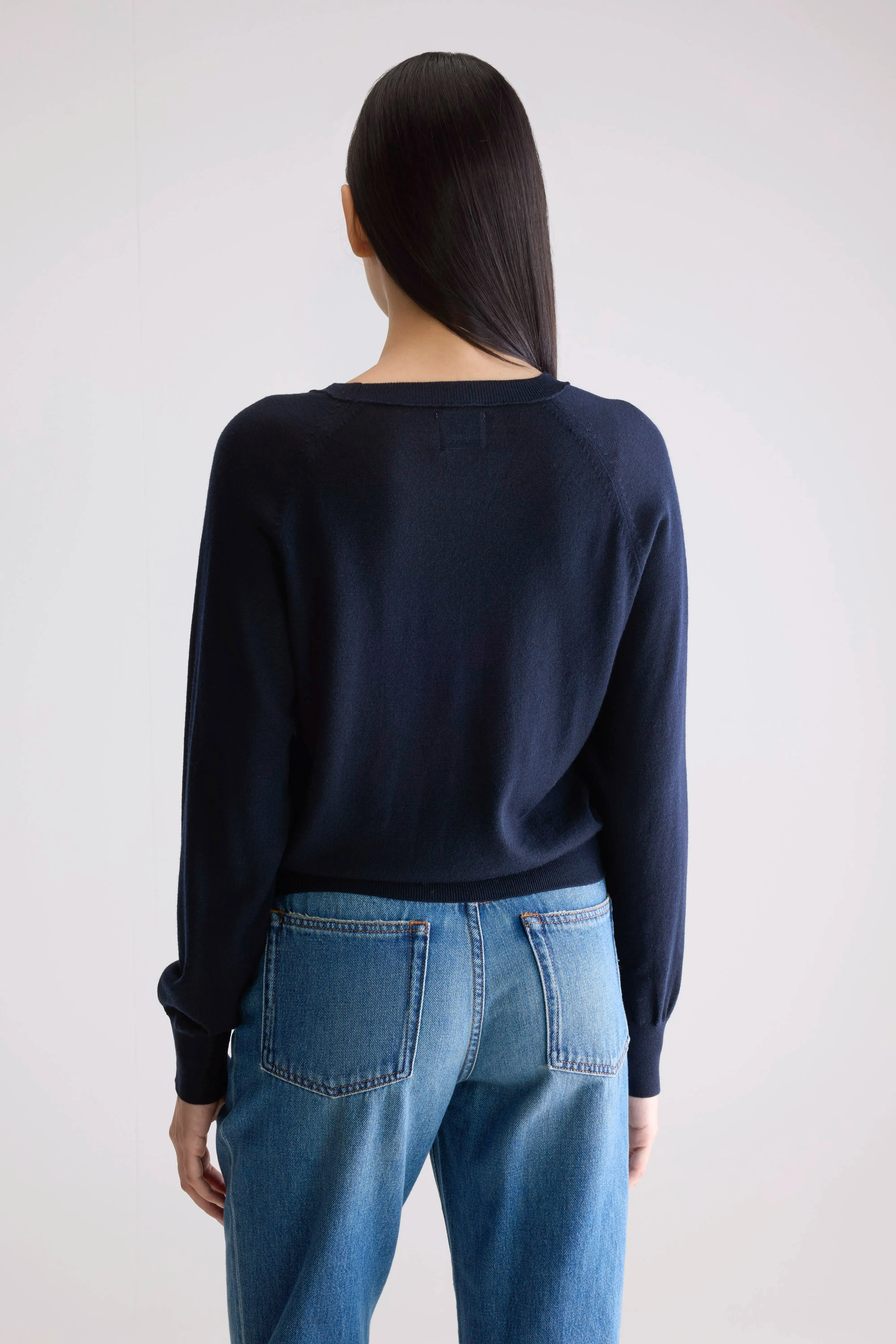 Delen classic crewneck navy sweater (252 / W / NAVY) sold by Bellerose product image thumbnail 4
