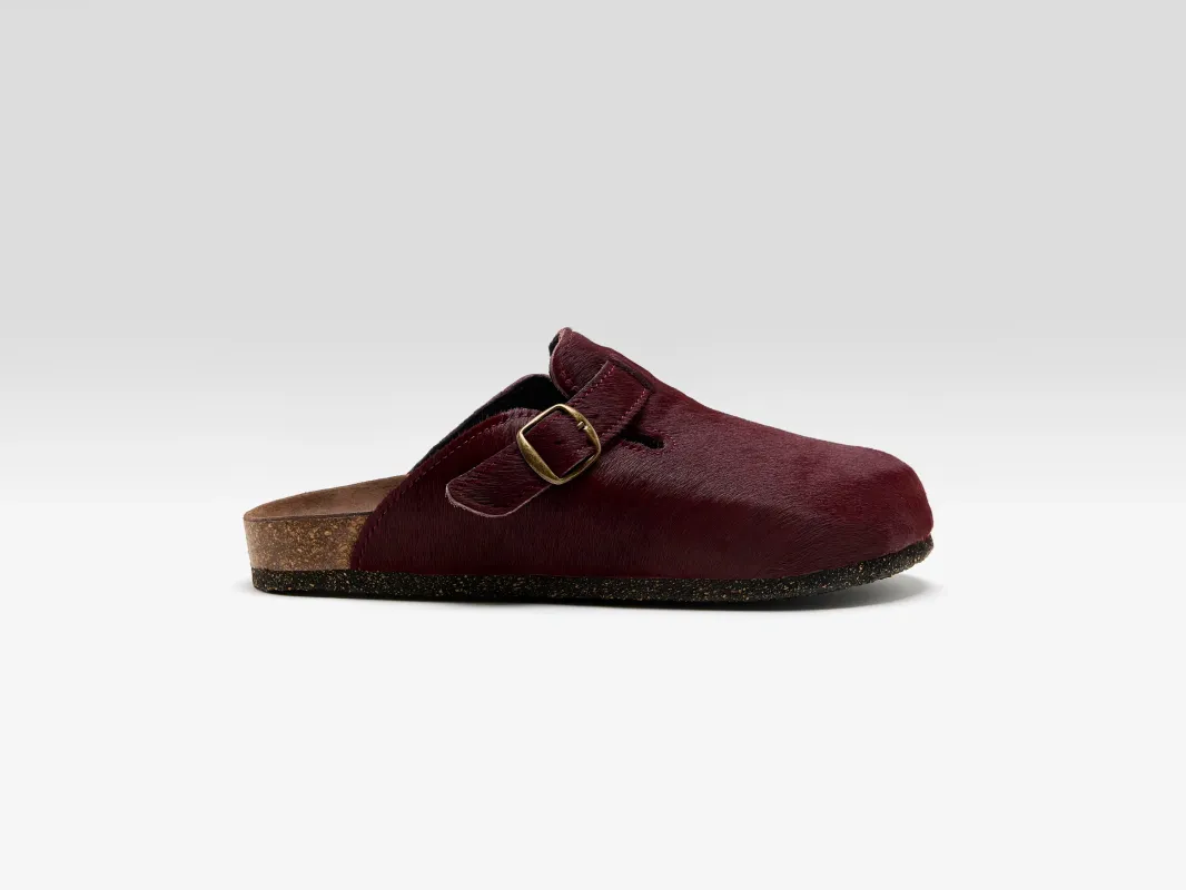 Bordeaux Ponyhair Mules (261 / W / BORDEAUX) made by Bosabo