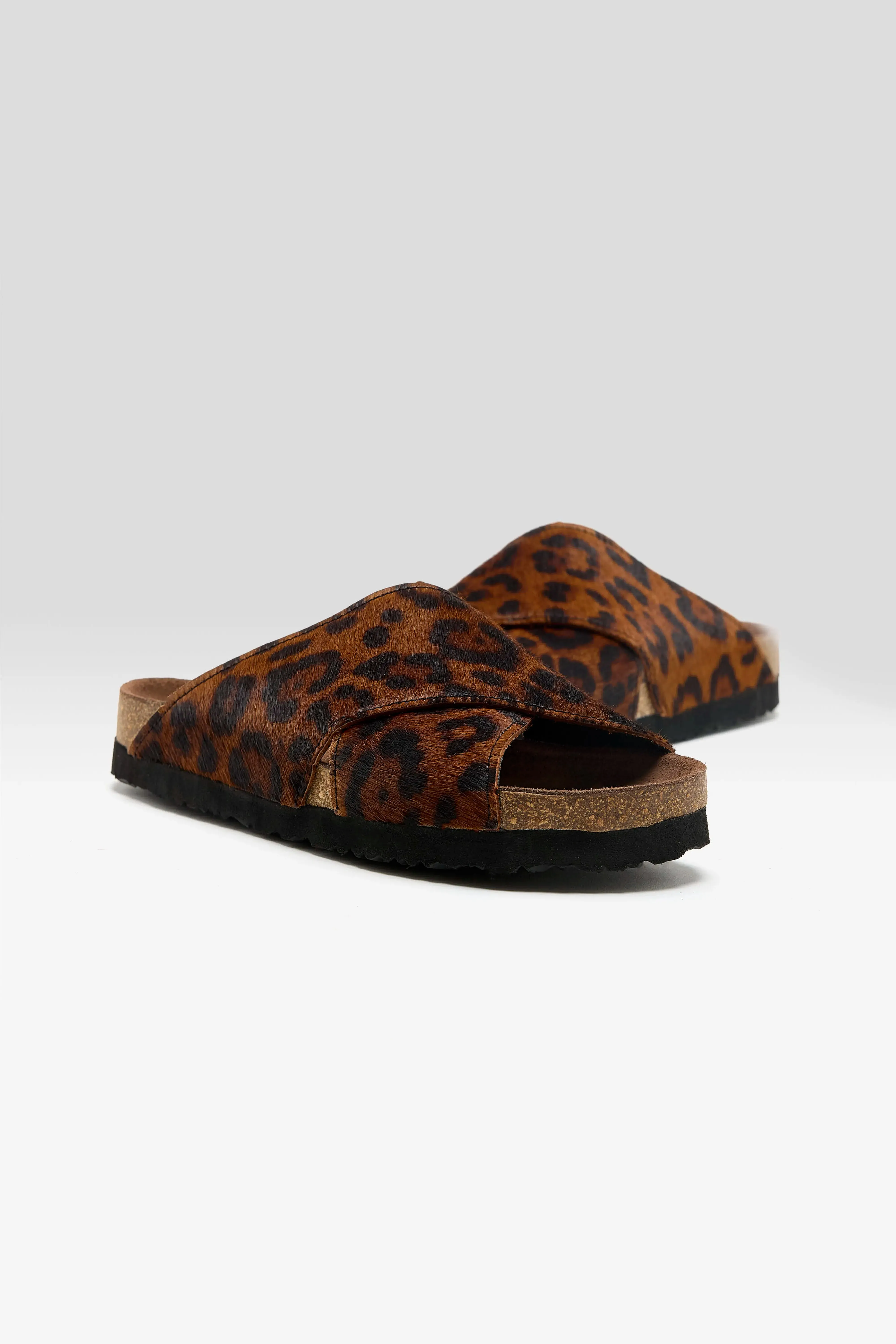 Cheetah Ponyhair Cross Sandals (261 / W / BROWN) sold by Bellerose product image thumbnail 3