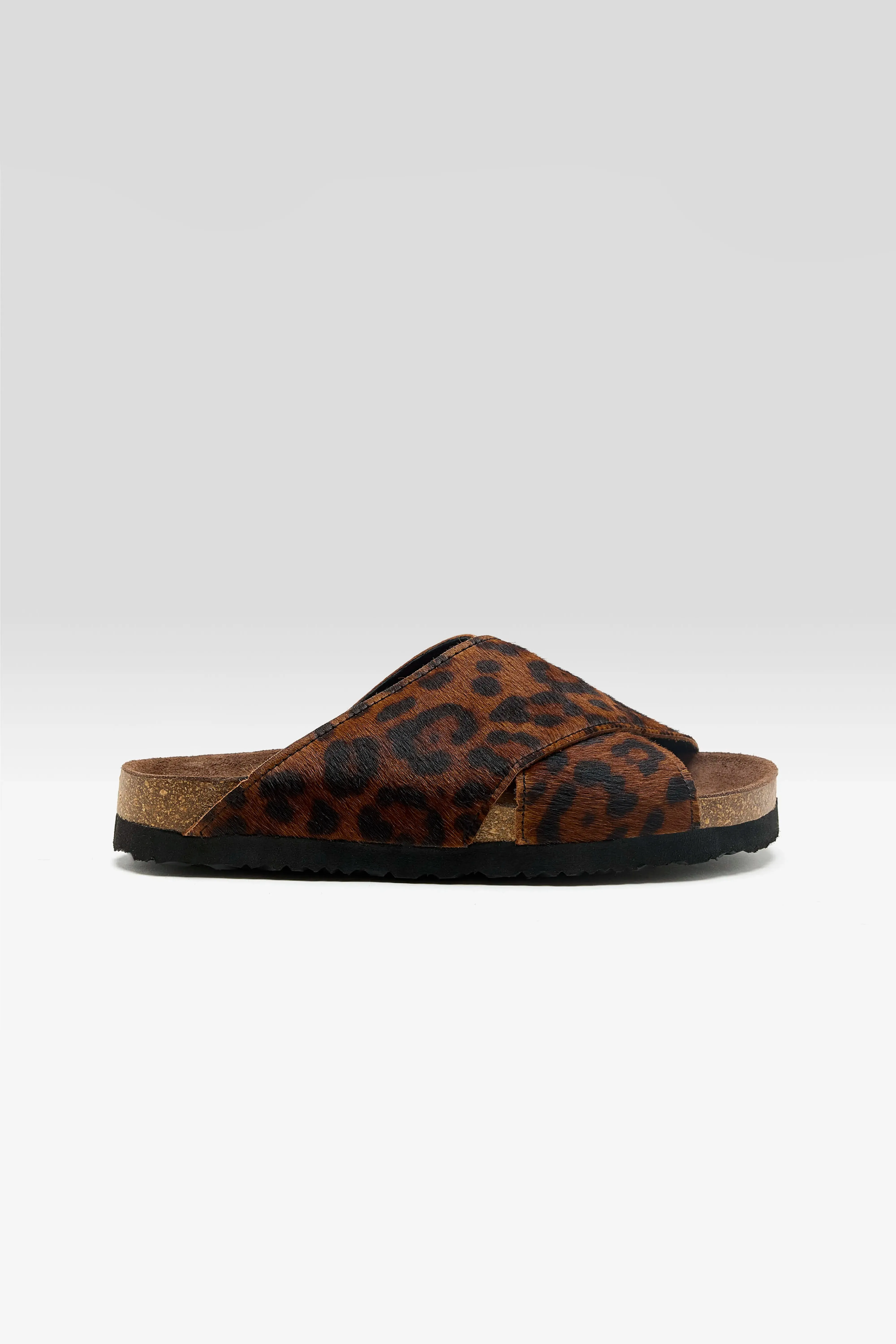 Cheetah Ponyhair Cross Sandals (261 / W / BROWN) sold by Bellerose product image thumbnail 2