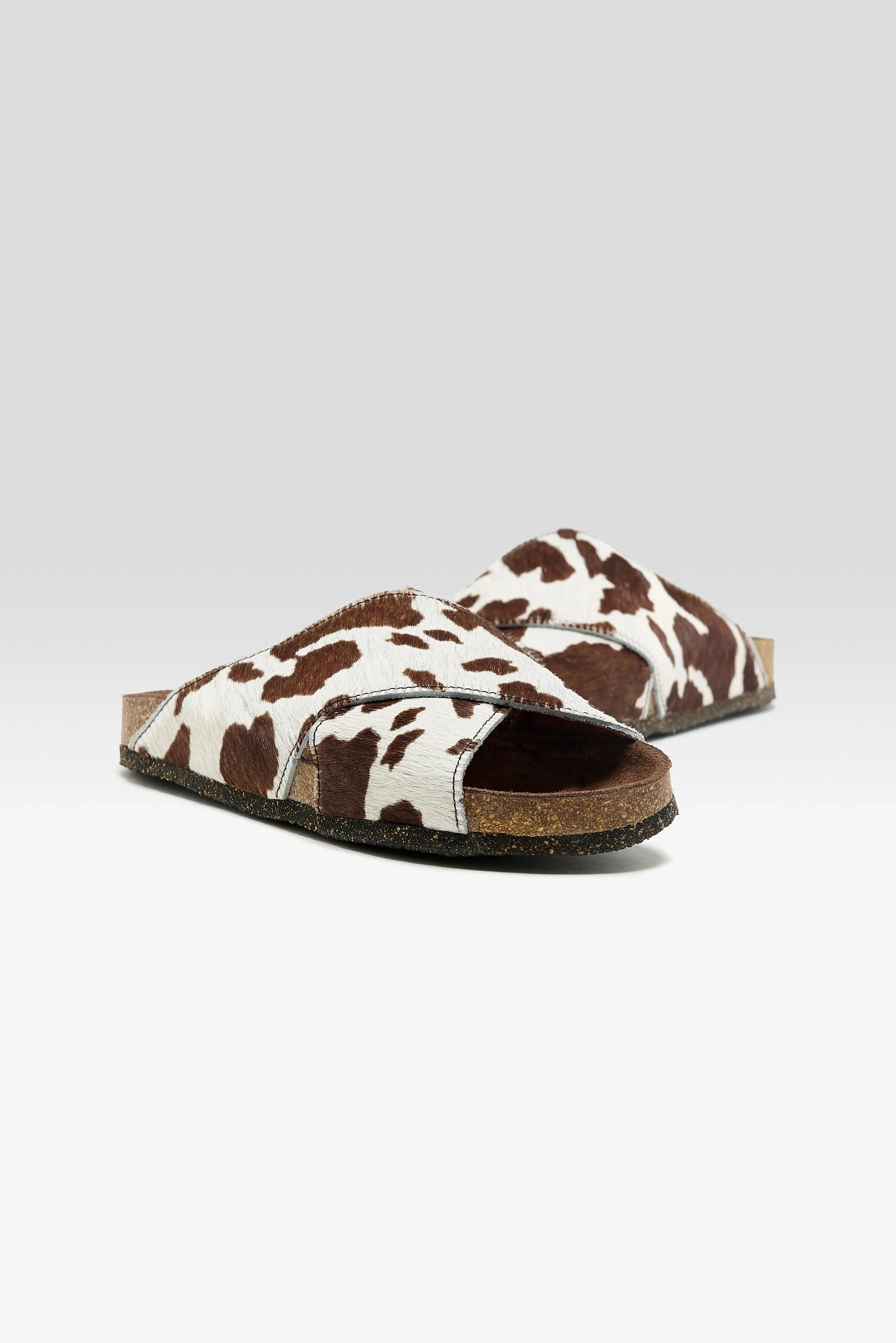 Cowprint Ponyhair Cross Sandals (261 / W / BROWN) sold by Bellerose product image thumbnail 3