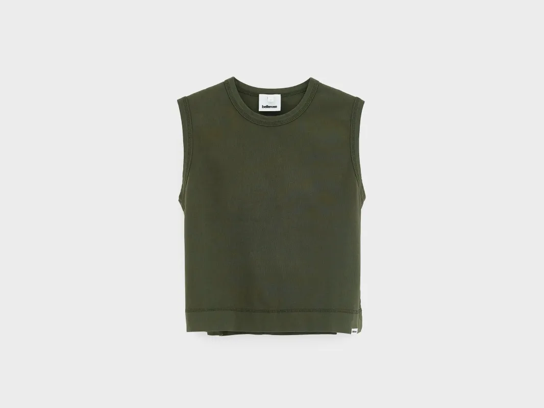 Cuare regular tank top (261 / W / MOSS) made by Bellerose