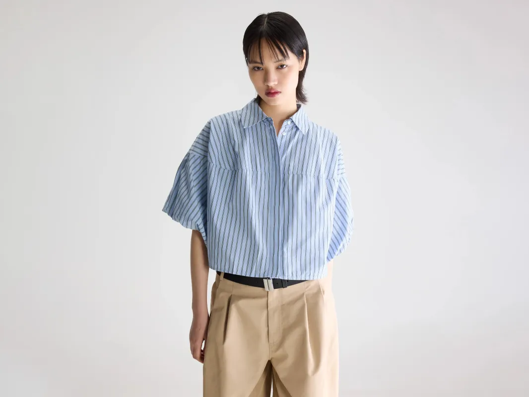 Cassy balloon shirt (261 / W / STRIPE B) made by Bellerose