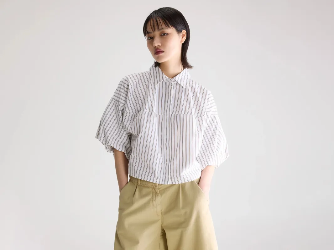 Cassy balloon shirt (261 / W / STRIPE A) made by Bellerose