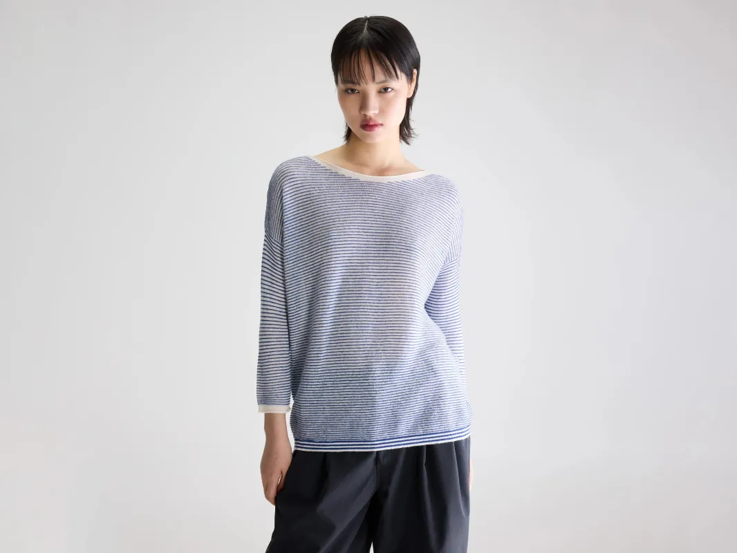 Neep boat-neck sweater (261 / W / STRIPE A) sold by Bellerose