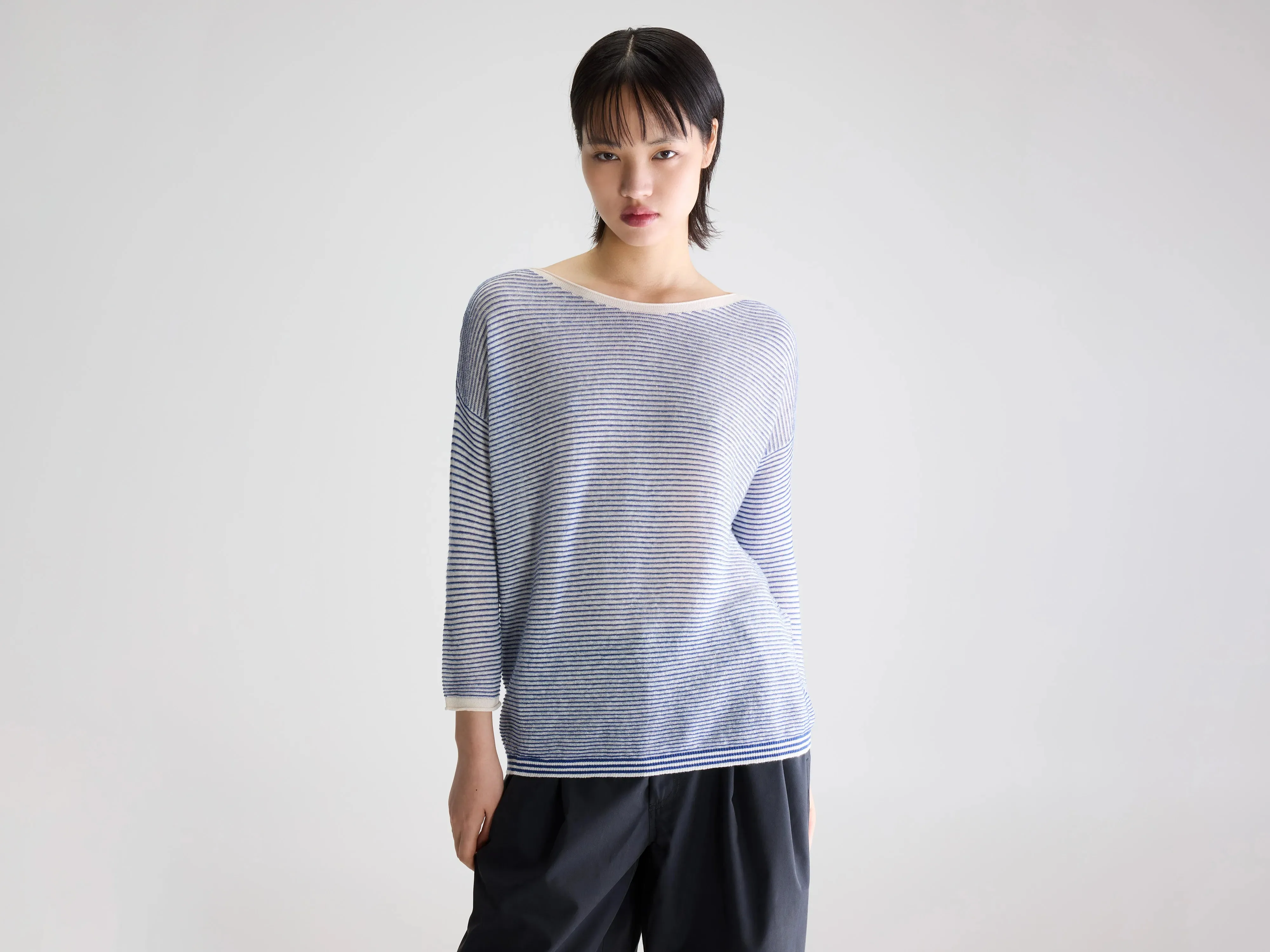 Neep boat-neck sweater (261 / W / STRIPE A) sold by Bellerose