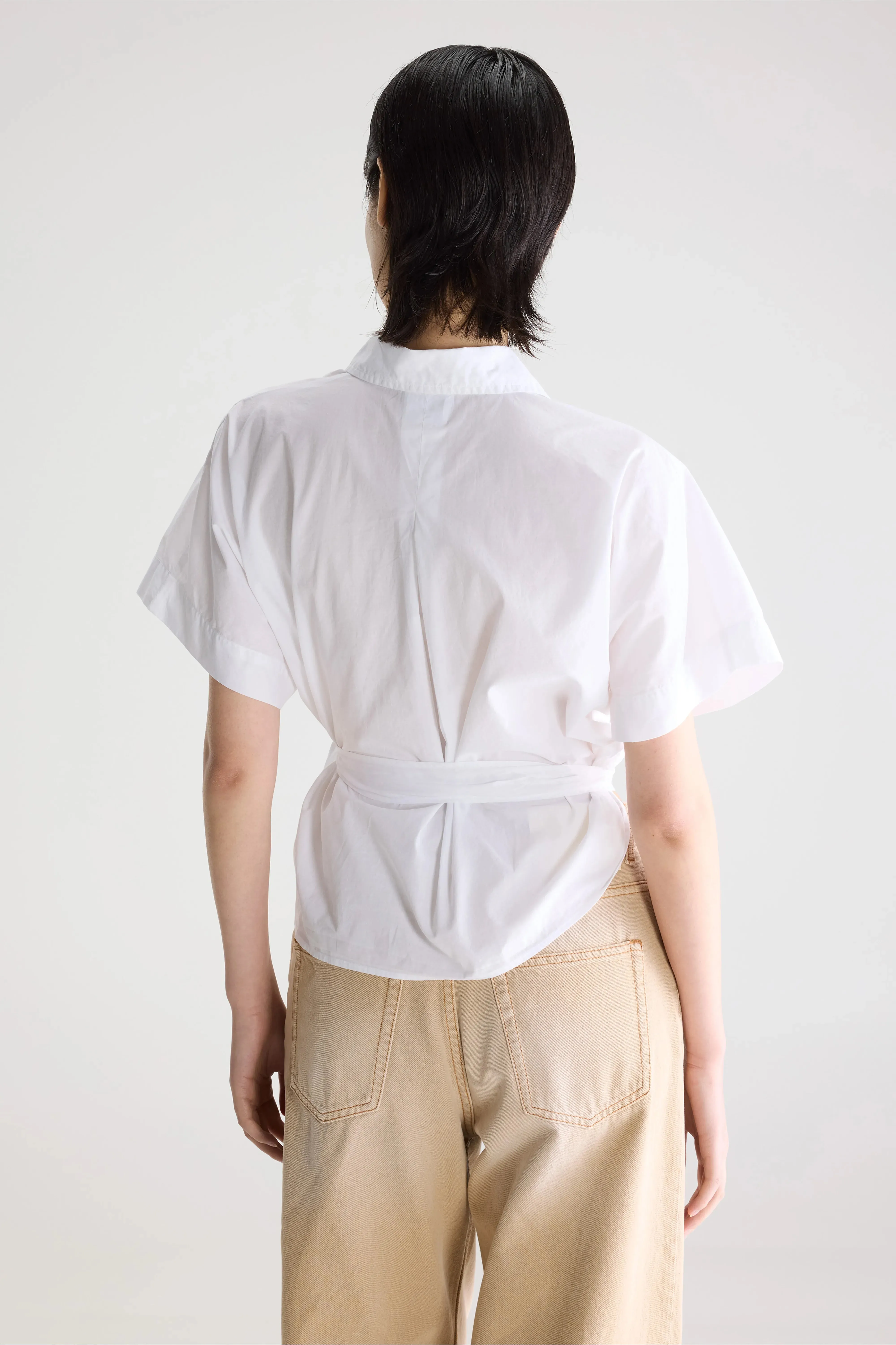 Coral tie-up blouse (261 / W / WHITE) sold by Bellerose product image thumbnail 4