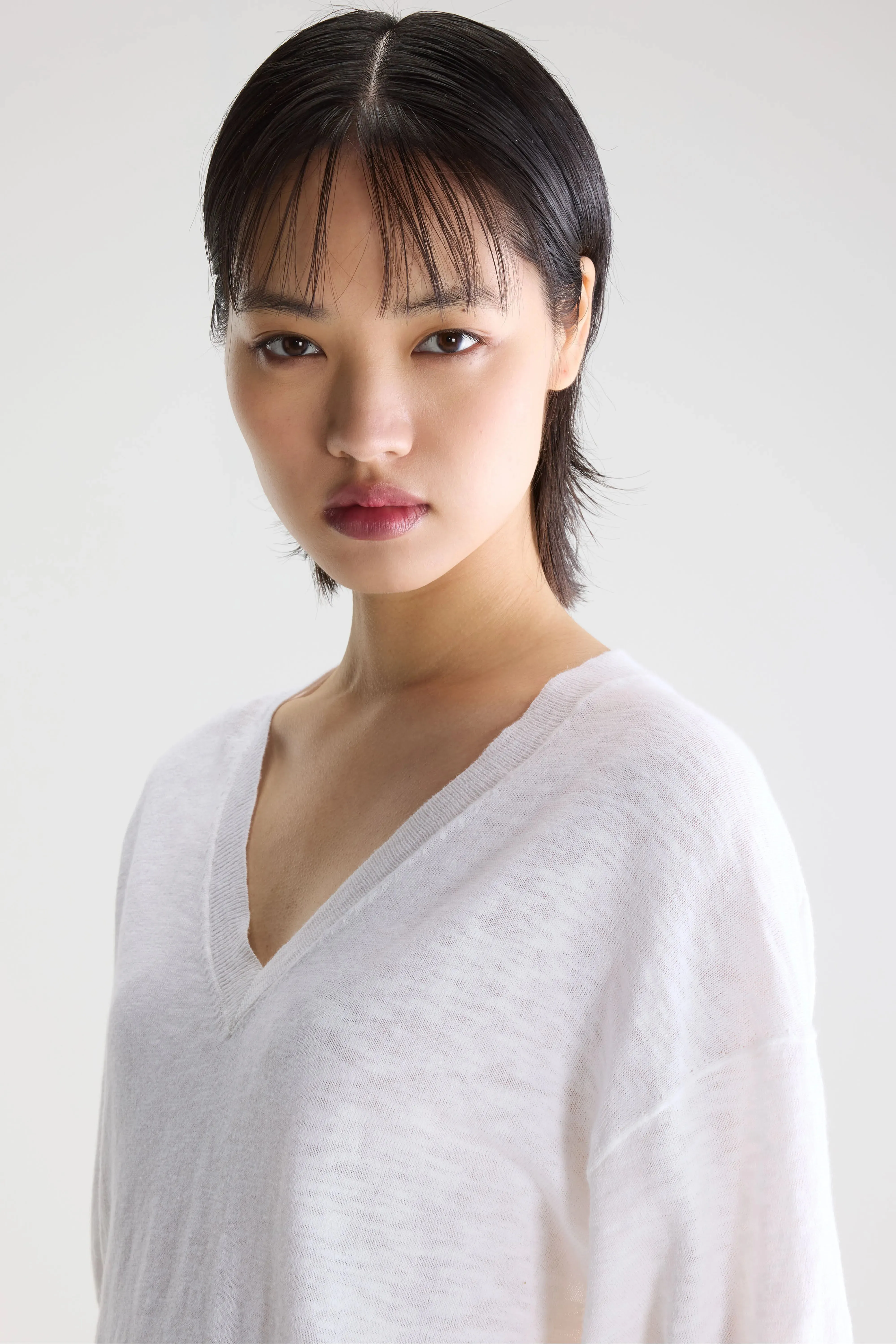 Dadif v-neck sweater (261 / W / WHITE) sold by Bellerose product image thumbnail 5