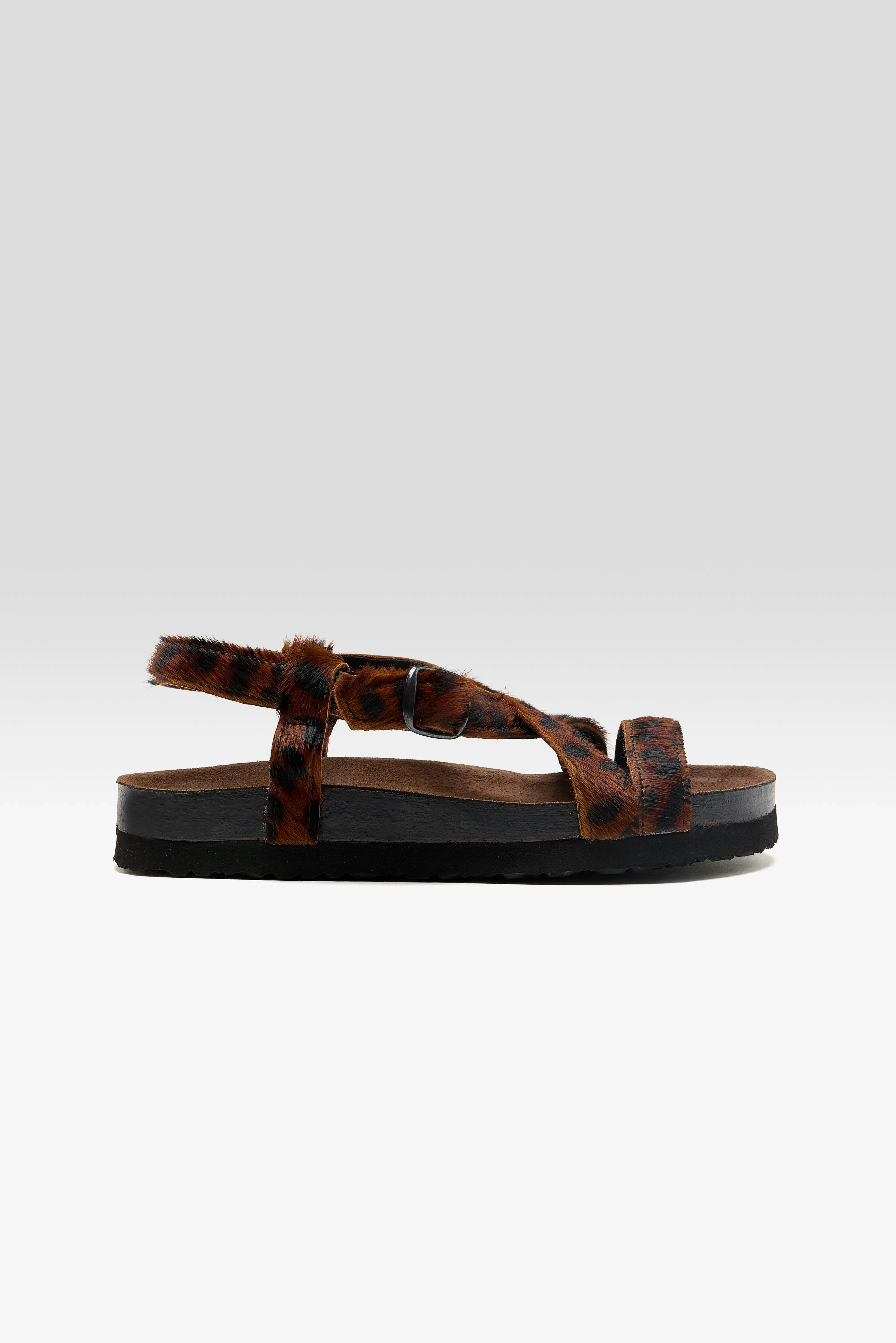 Cheetah Ponyhair Cross Strap Sandals (261 / W / BROWN) sold by Bellerose product image thumbnail 2