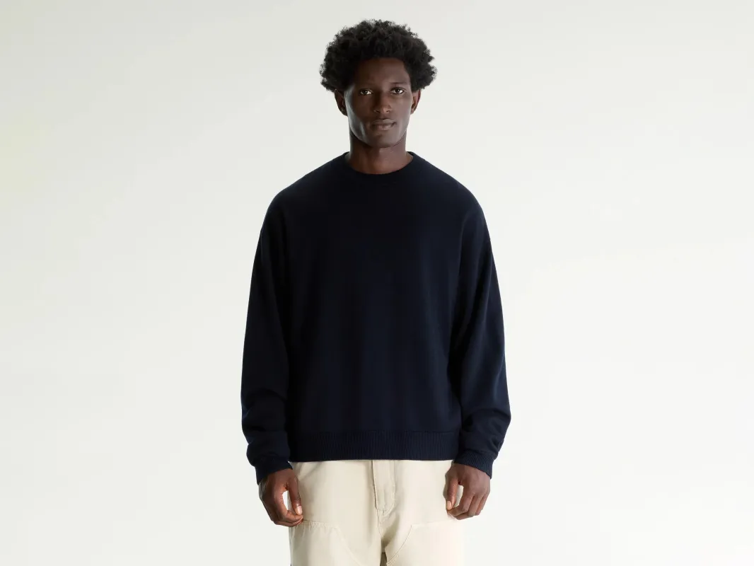 Siamo crewneck sweater (262 / M / NAVY) sold by Bellerose