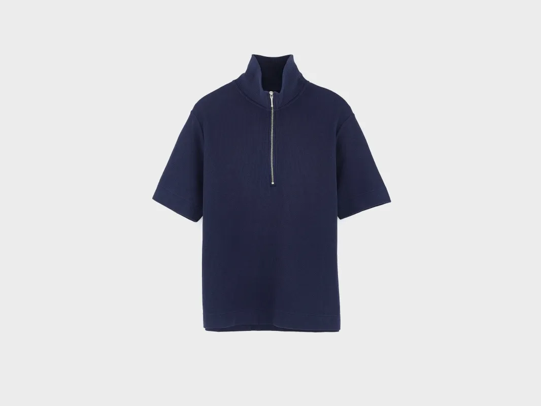 Silas zipped polo  (261 / M / NAVY) sold by Bellerose