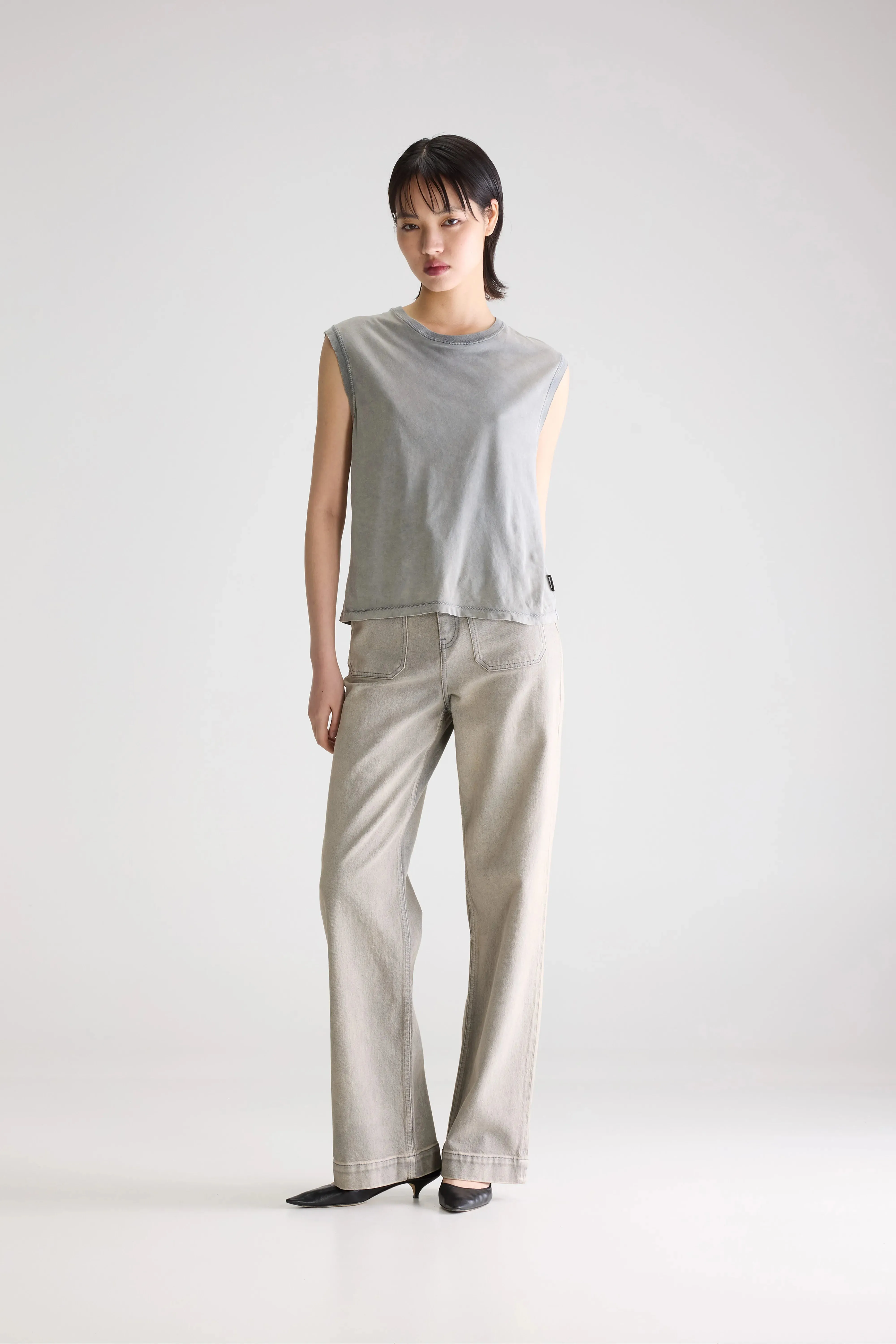 Falde sleeveless t-shirt (261 / W / BLACK SAND) sold by Bellerose product image thumbnail 3