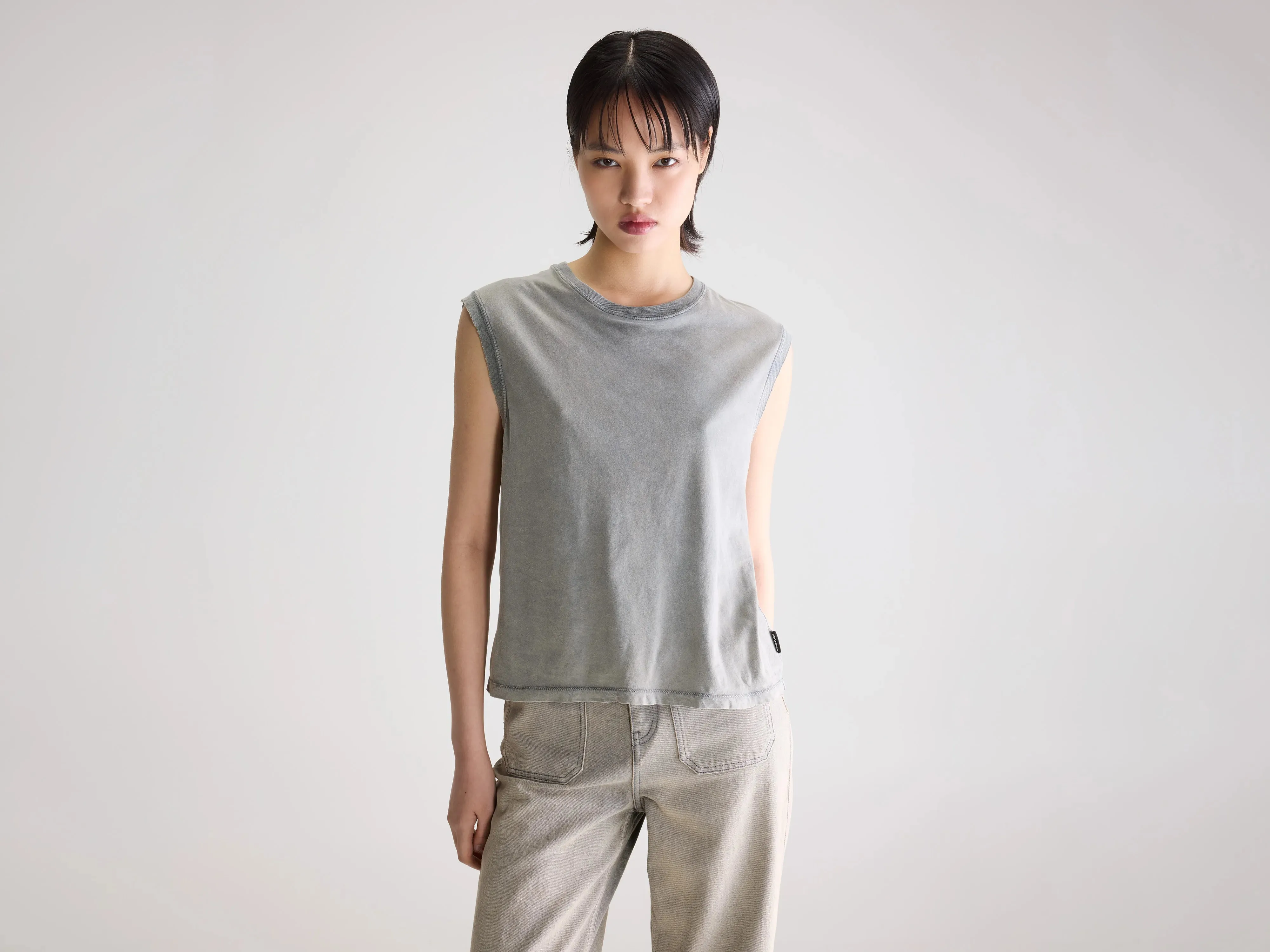 Falde sleeveless t-shirt (261 / W / BLACK SAND) sold by Bellerose