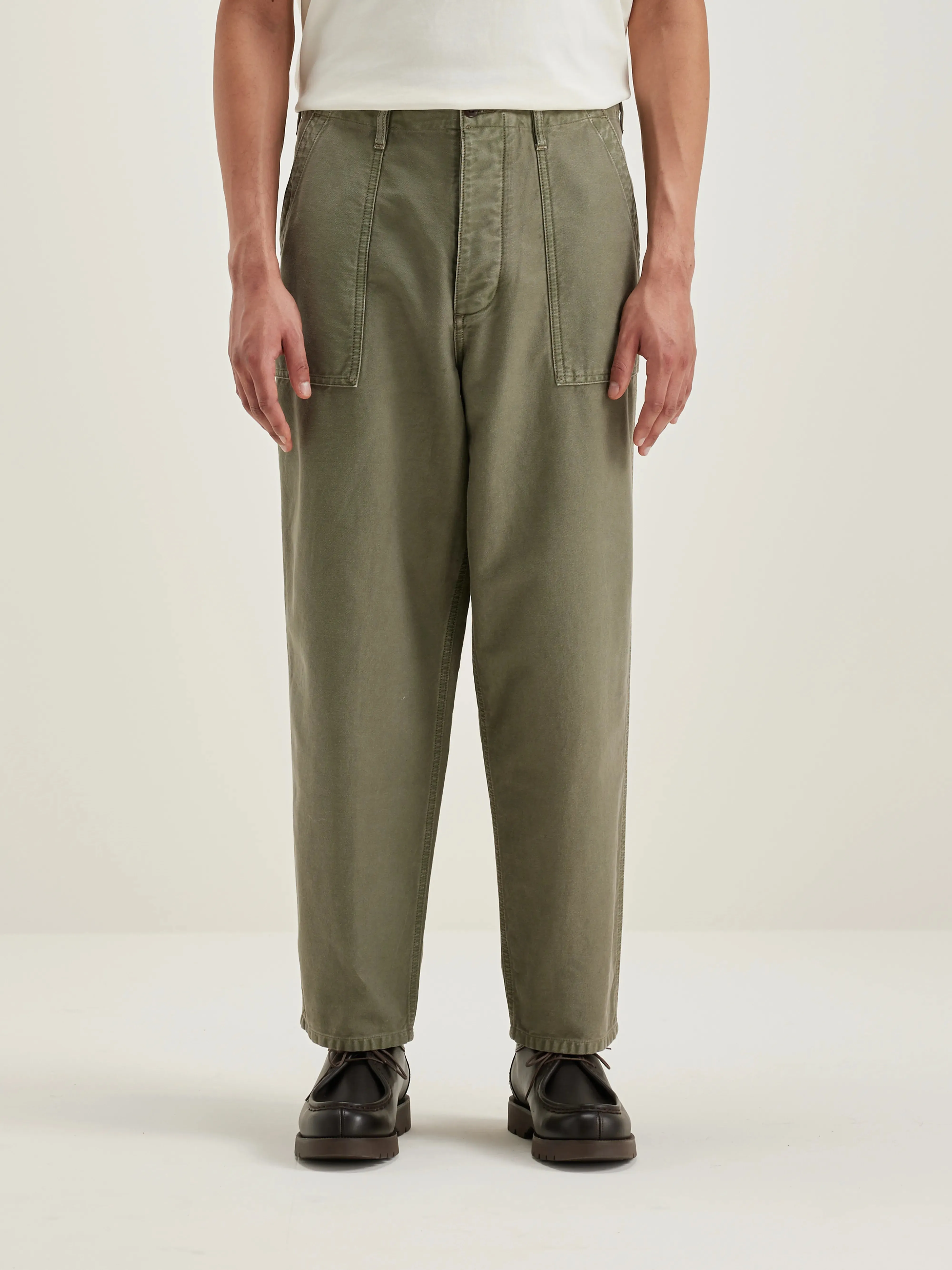 Kargo cropped tapered trousers (242 / M / DUSTY OLIVE) sold by Bellerose product image thumbnail 2