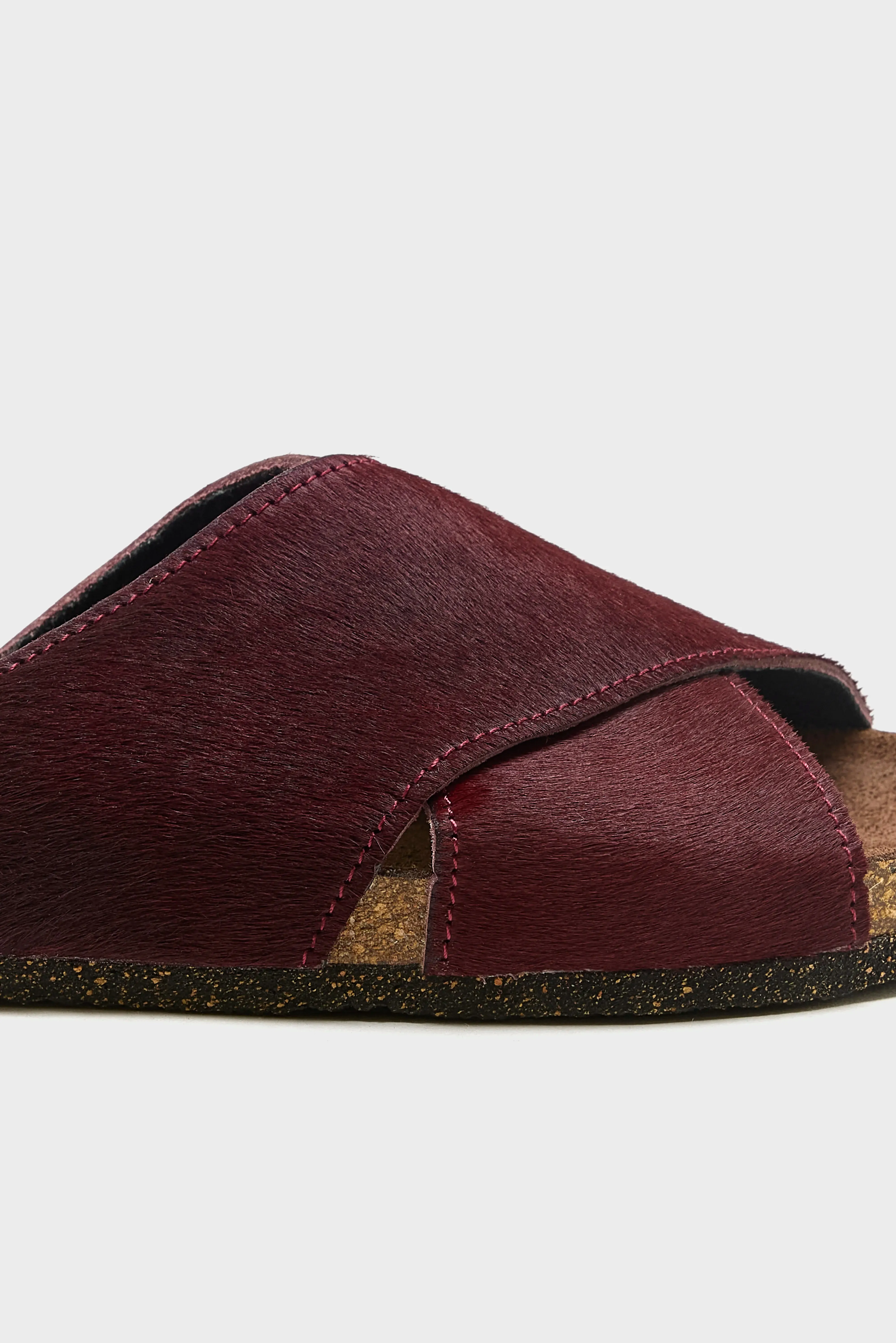 Bordeaux Ponyhair Cross Sandals (261 / W / BORDEAUX) sold by Bellerose product image thumbnail 5