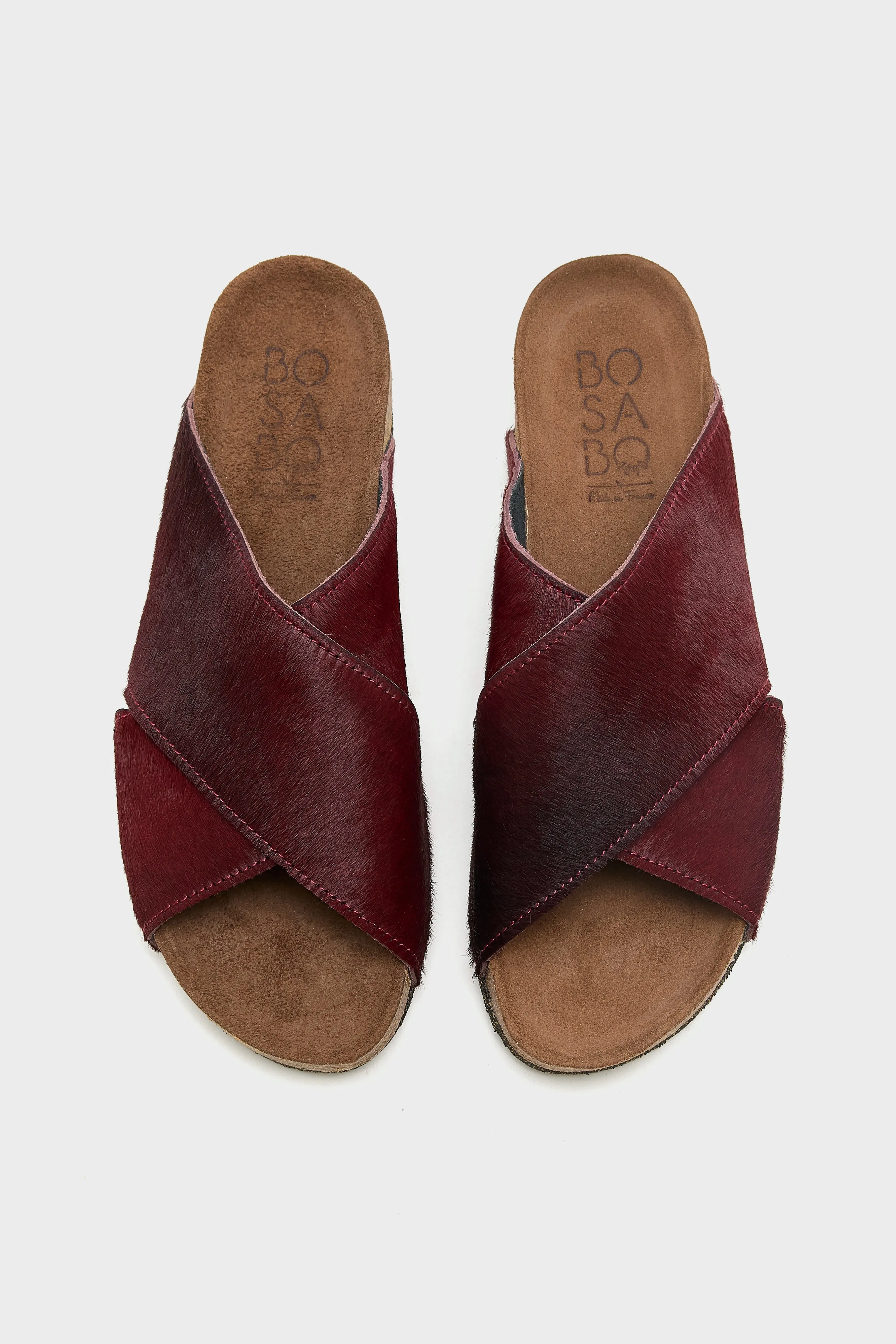 Bordeaux Ponyhair Cross Sandals (261 / W / BORDEAUX) sold by Bellerose product image thumbnail 4