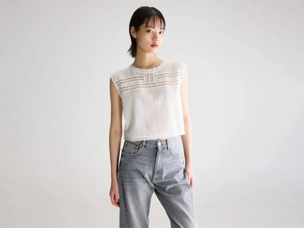 Donna embroidered blouse (261 / W / WHITE) sold by Bellerose