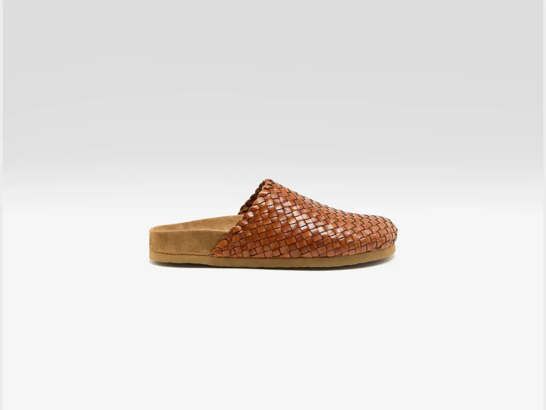Woven Leather Mule Sandals  (261 / W / BROWN) sold by Bellerose