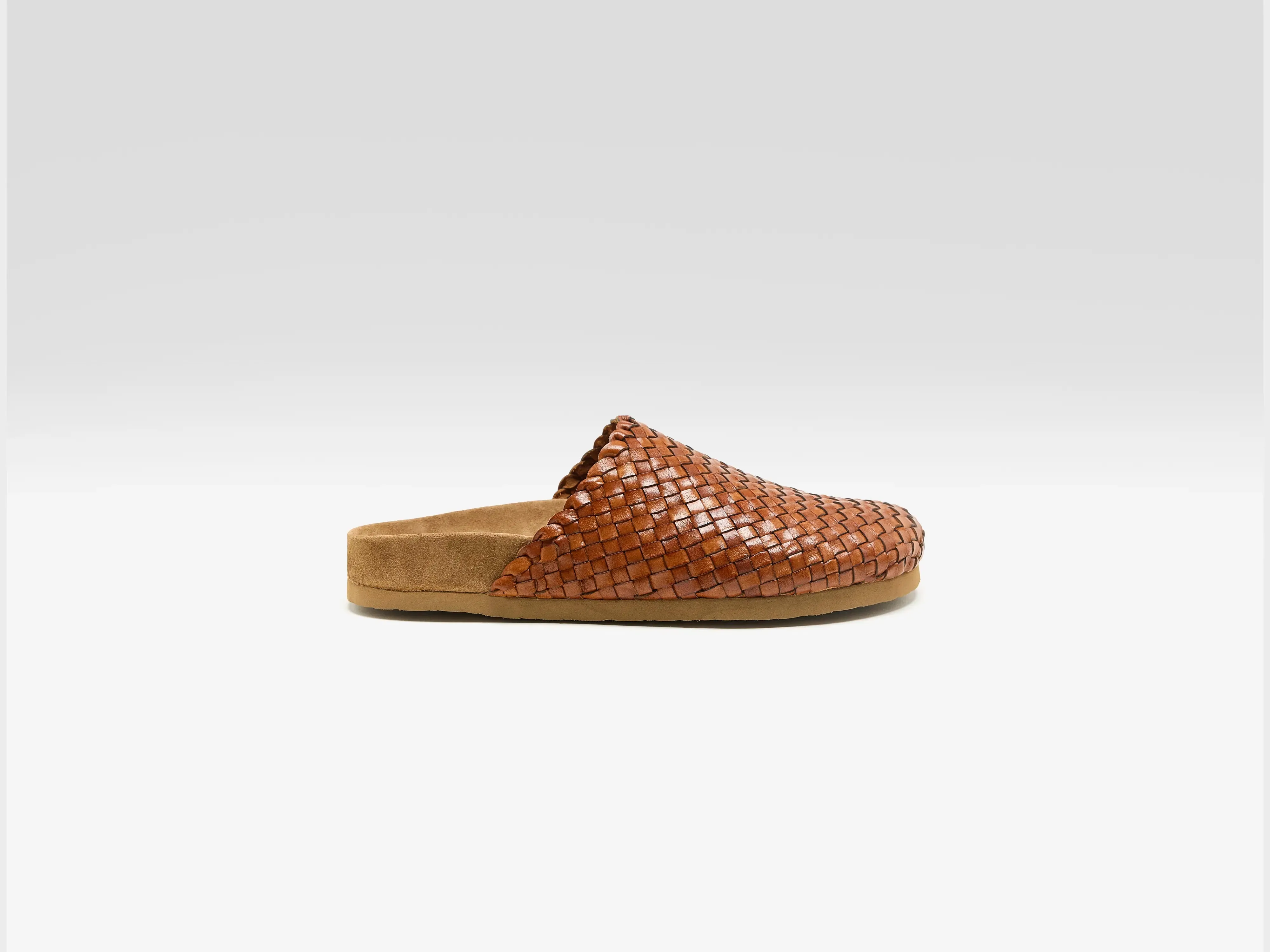 Woven Leather Mule Sandals (261 / W / BROWN) sold by Bellerose