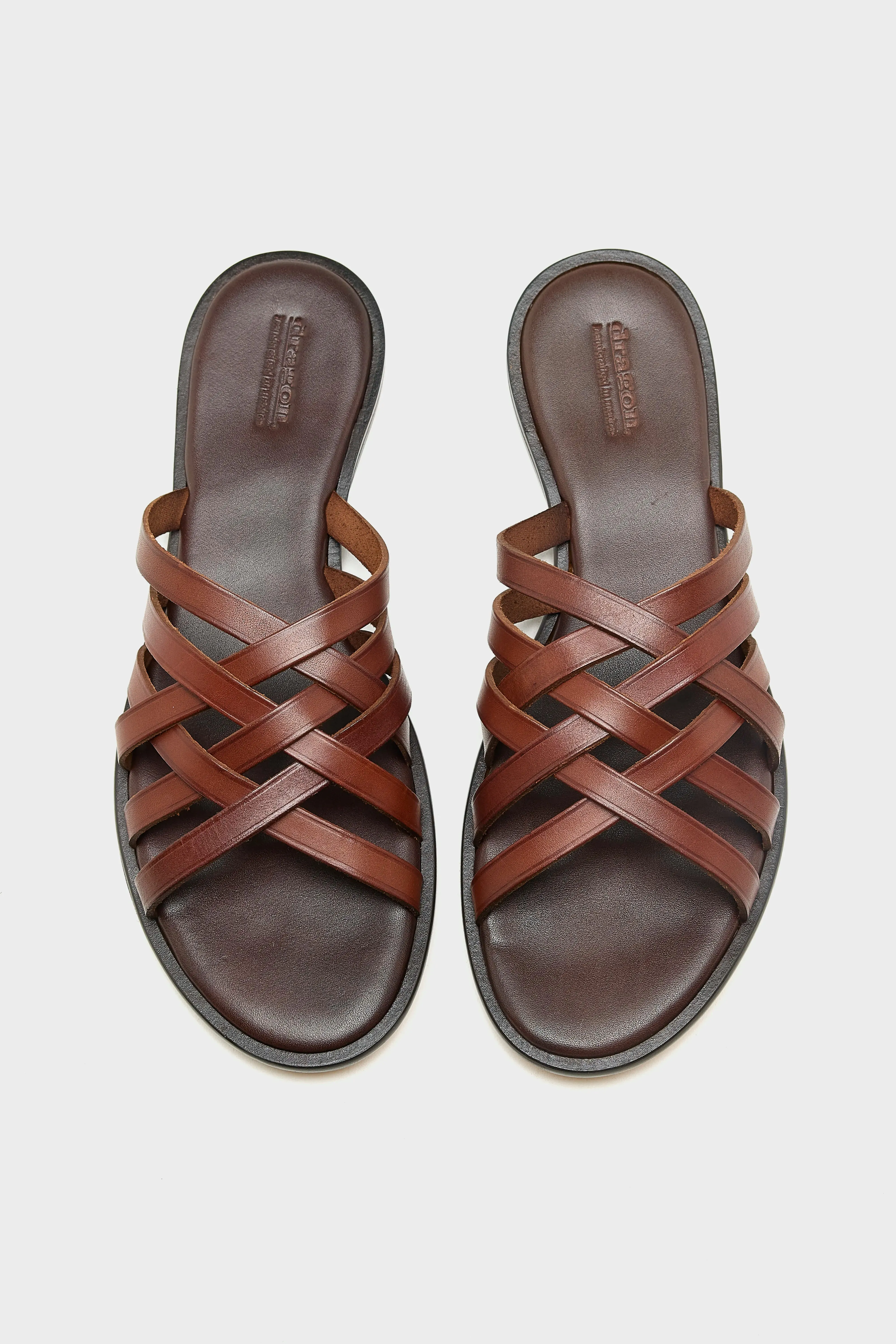Cross Leather Sandals (261 / W / DARK BROWN) sold by Bellerose product image thumbnail 4