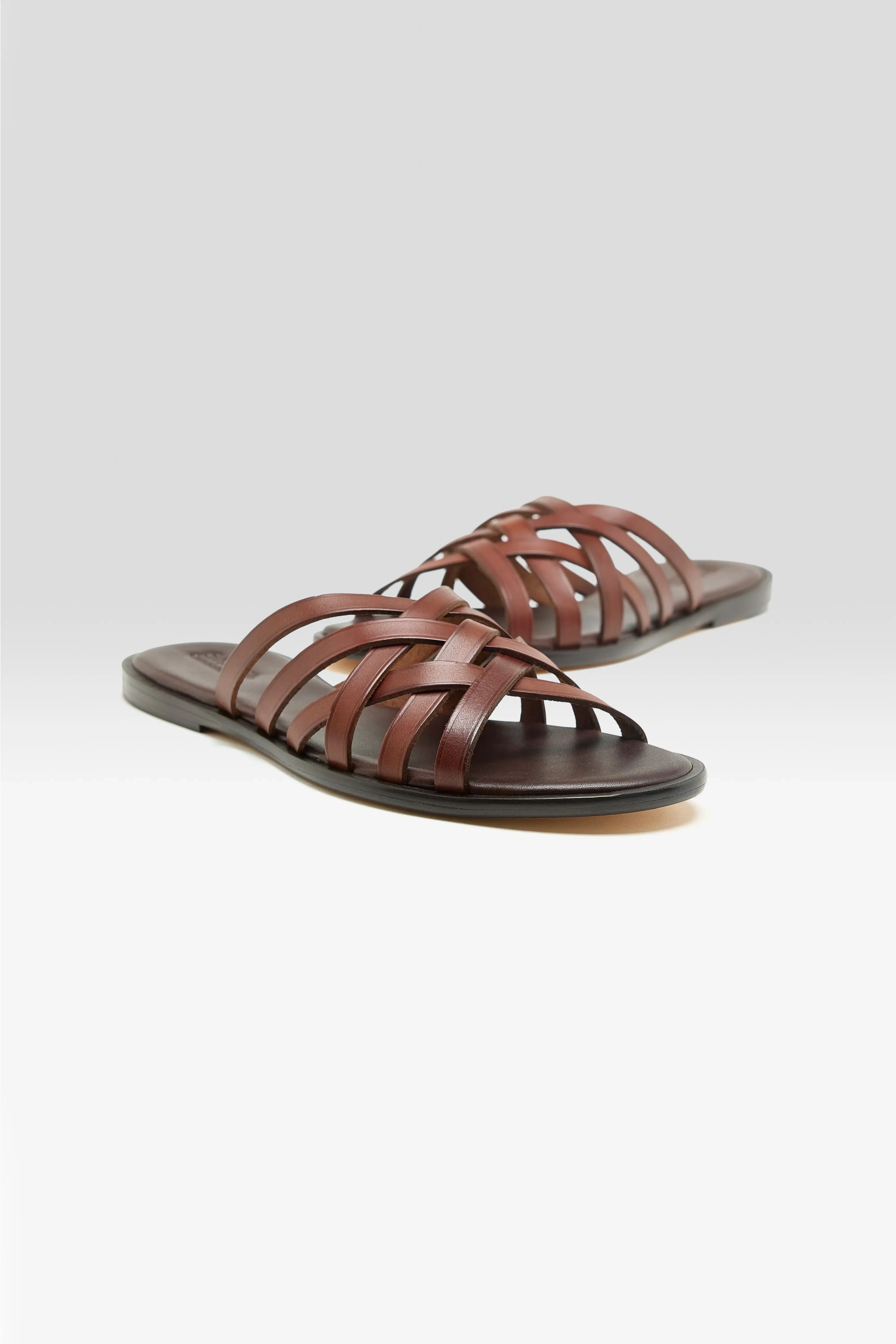 Cross Leather Sandals (261 / W / DARK BROWN) sold by Bellerose product image thumbnail 3