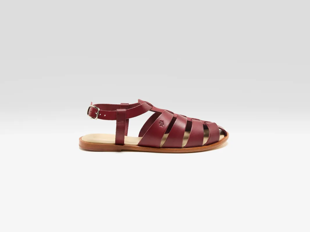 Pescador Leather Sandals  (261 / W / BORDEAUX) sold by Bellerose