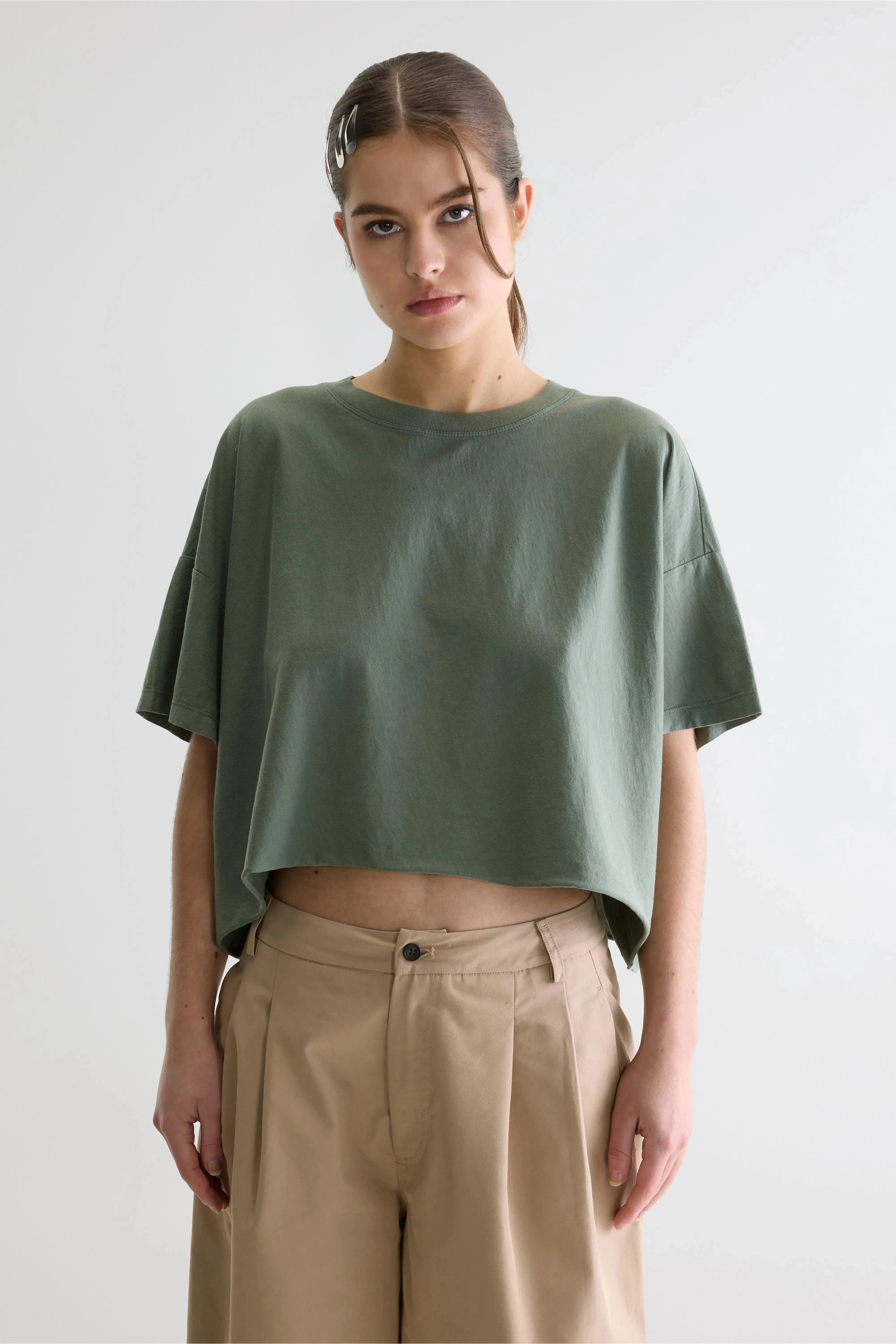 Farpy cropped t-shirt (261 / W / THYME) sold by Bellerose product image thumbnail 2
