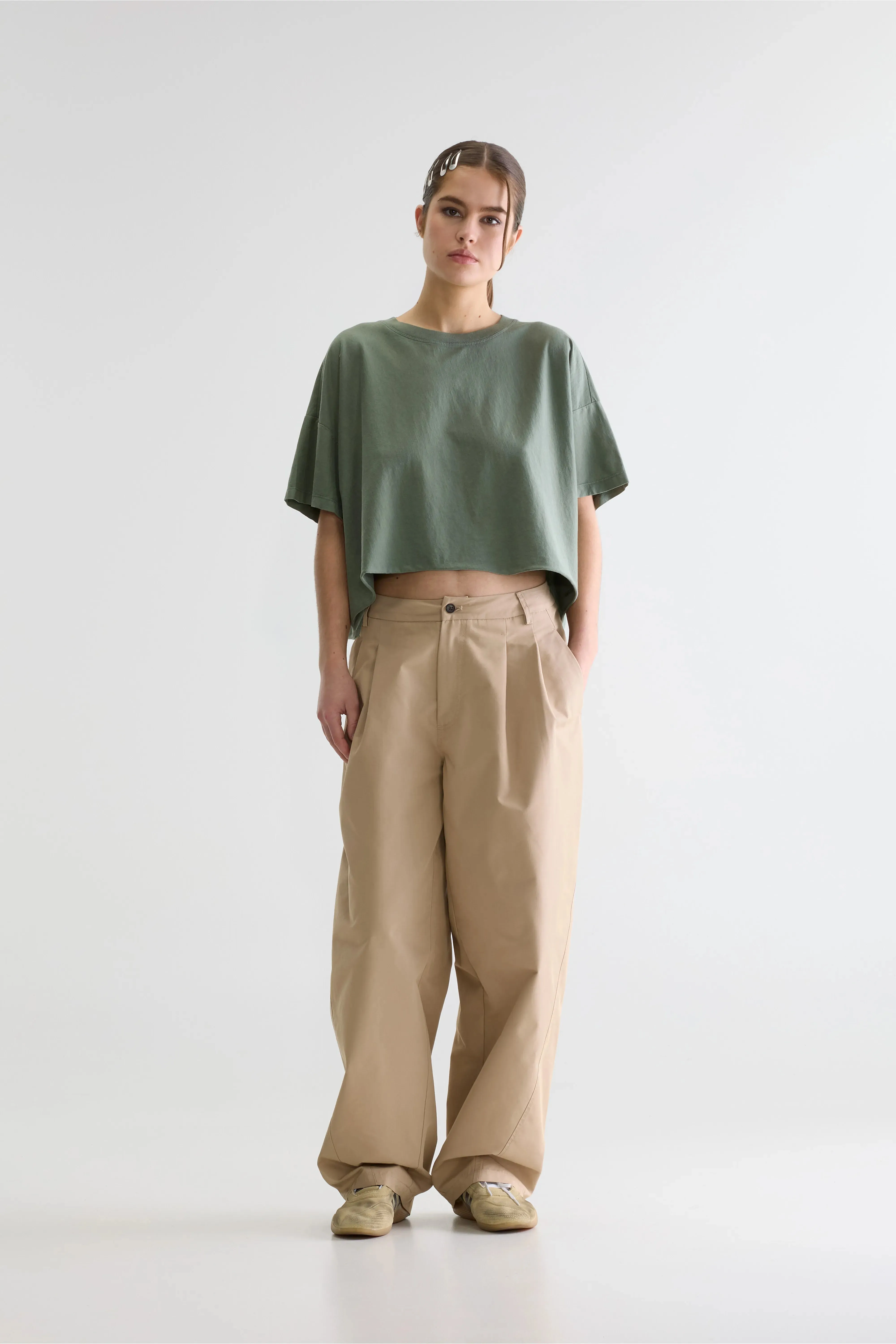 Farpy cropped t-shirt (261 / W / THYME) sold by Bellerose product image thumbnail 3