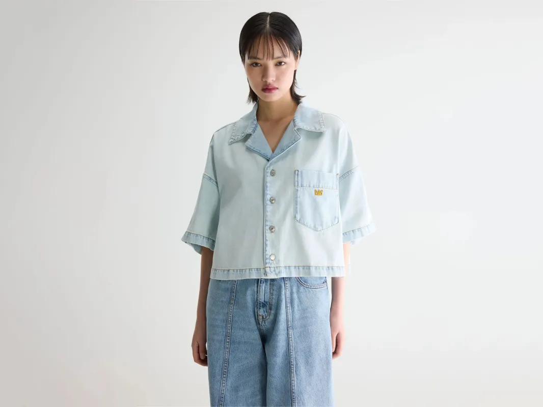 Poppa denim shirt (261 / W / ICE BLEACH) made by Bellerose