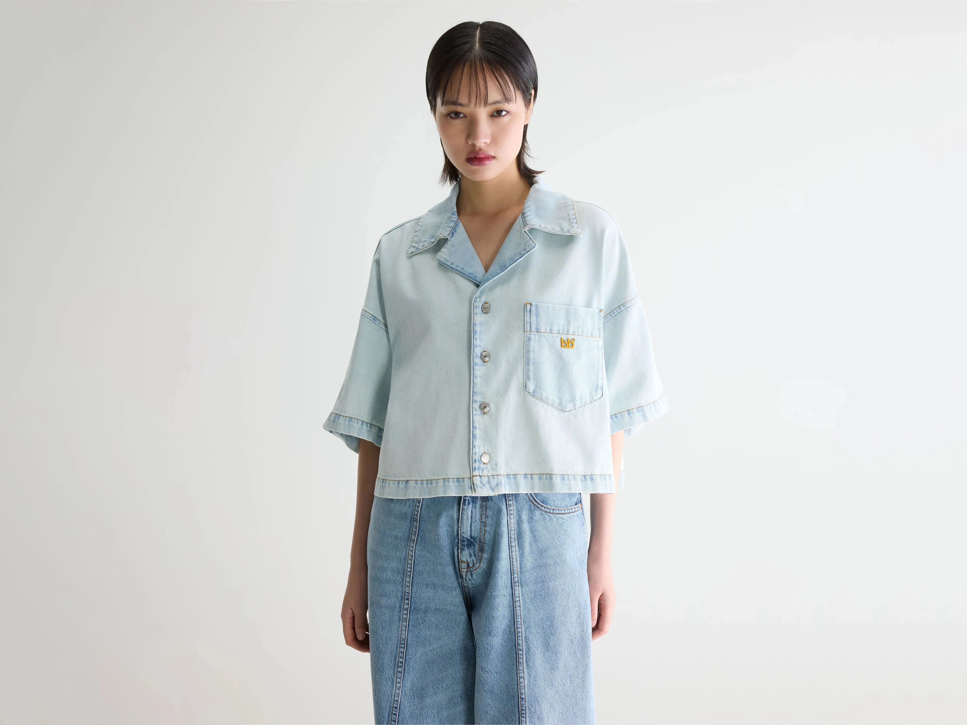 Poppa denim shirt (261 / W / ICE BLEACH) sold by Bellerose