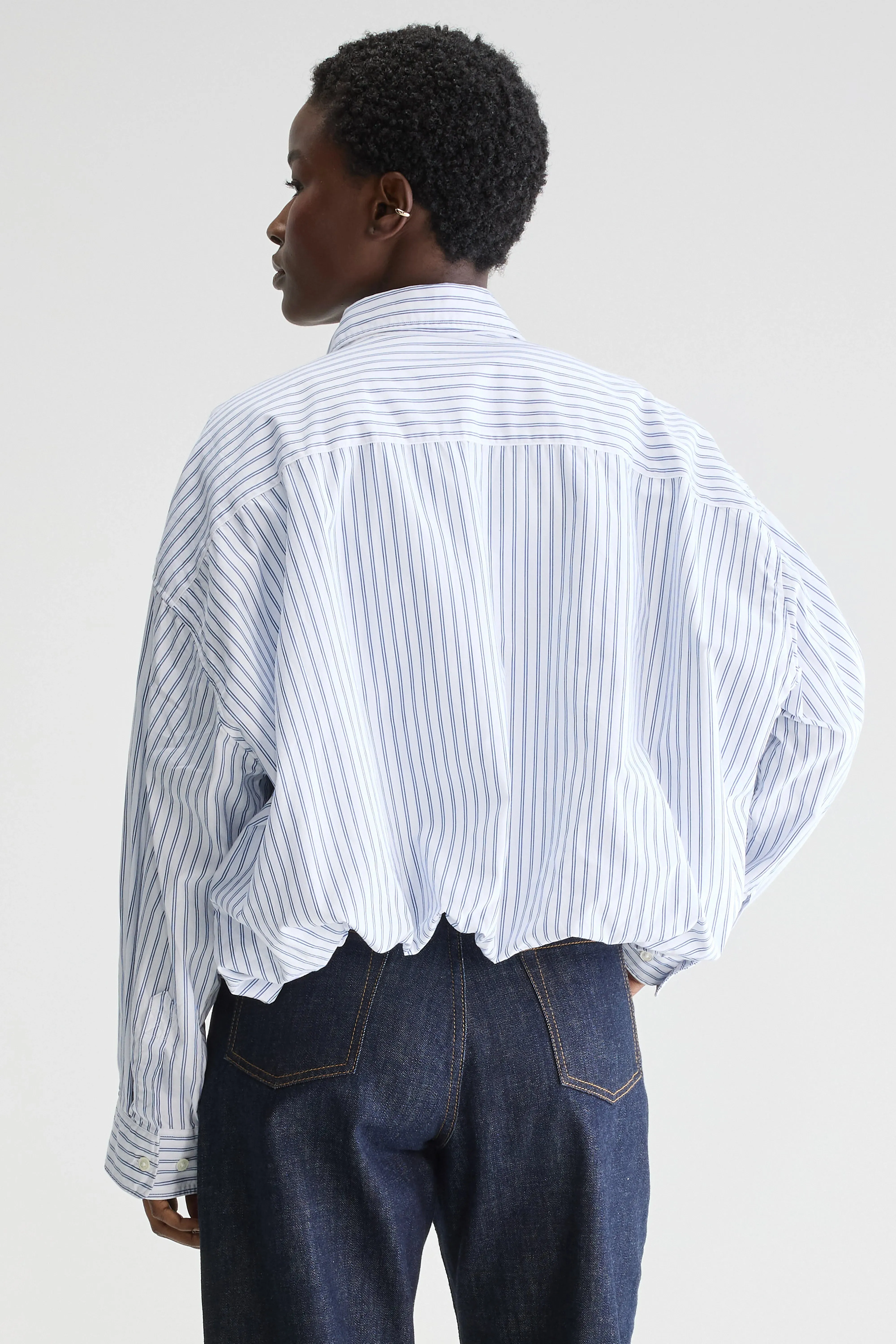 Graham cropped poplin shirt (251 / W / STRIPE P) sold by Bellerose product image thumbnail 4