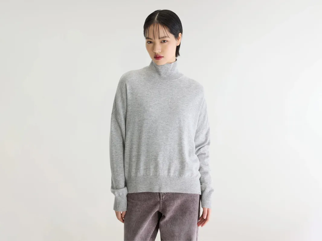 Sonys funnel neck sweater (262 / W / LIGHT GREY) made by Bellerose