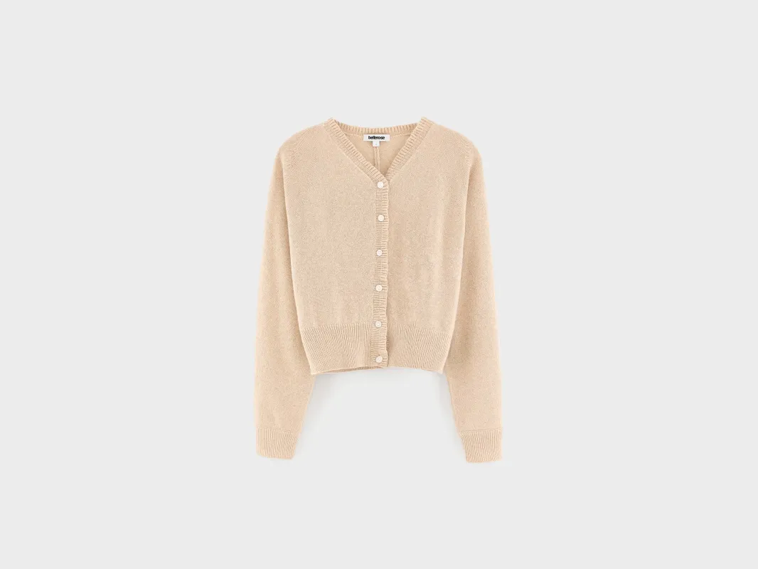 Gimsy v-neck cardigan (262 / G / OATMEAL) made by Bellerose
