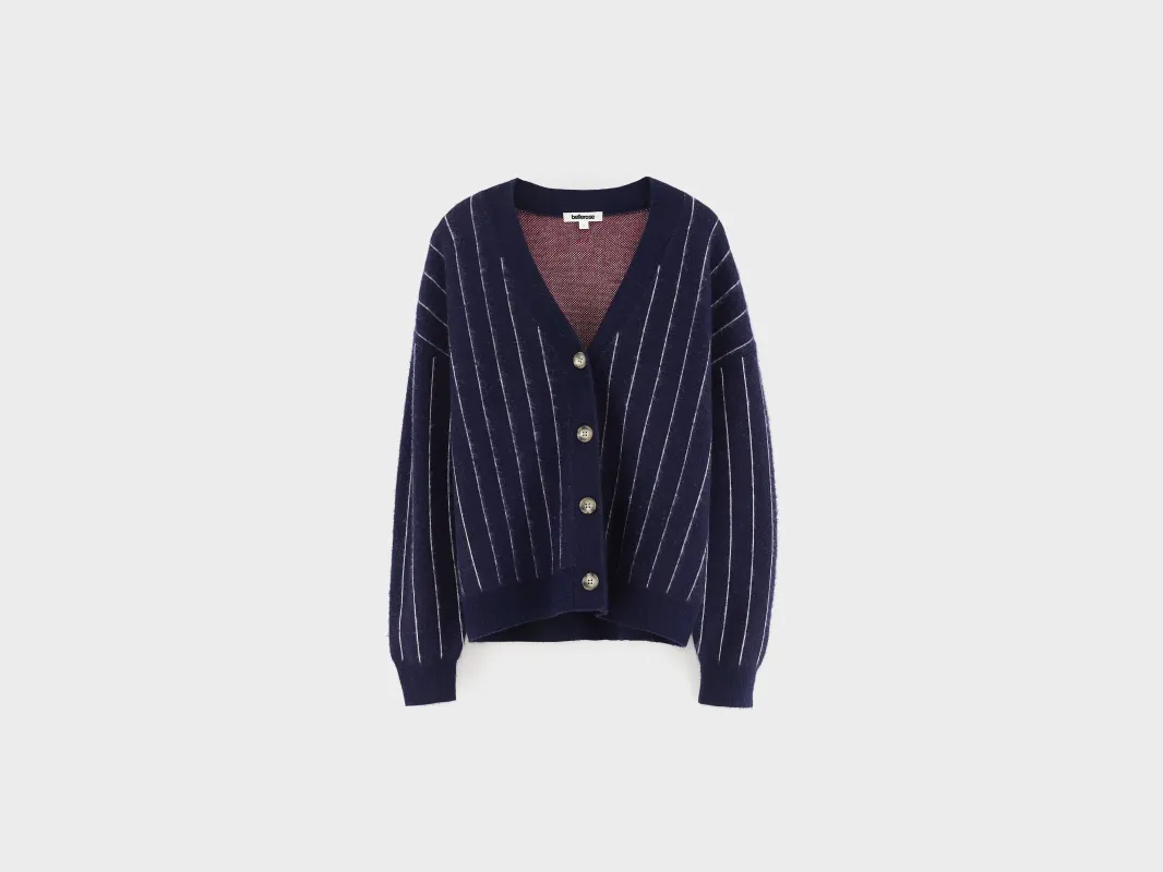 Aetan v-neck cardigan (262 / G / STRIPE A) made by Bellerose