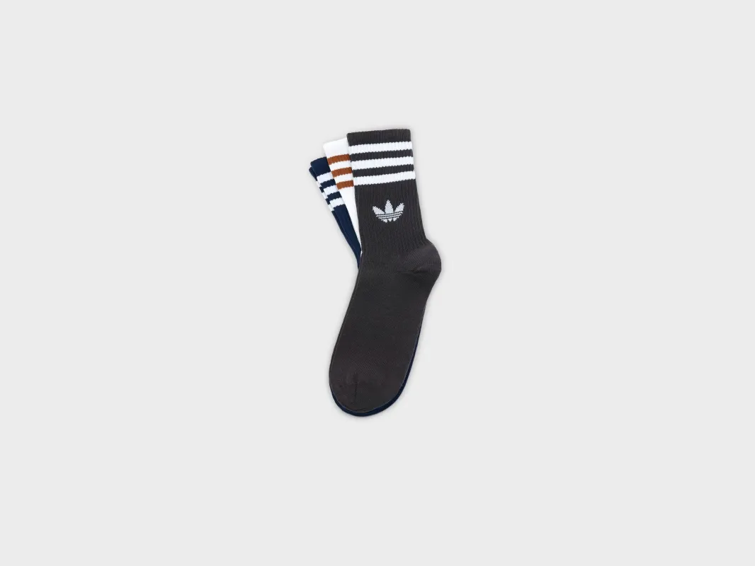 3-Stripes Crew Socks for Men (262 / M / GREY) made by Adidas