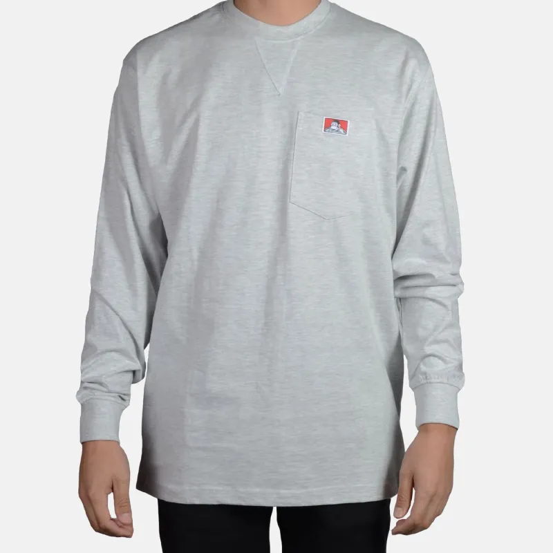 Heavy Duty Long Sleeve Pocket T-Shirt - Ash Grey sold by Ben Davis
