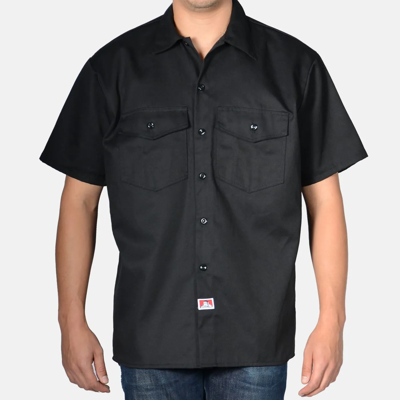Short Sleeve Button-Up Shirt - Black sold by Ben Davis
