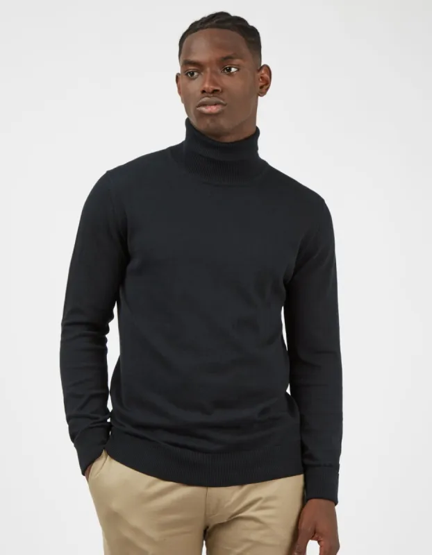 Signature Knit Roll-Neck Sweater - Black made by Ben Sherman
