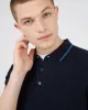 Short-Sleeve Textured-Front Knit Polo - Dark Navy sold by Ben Sherman