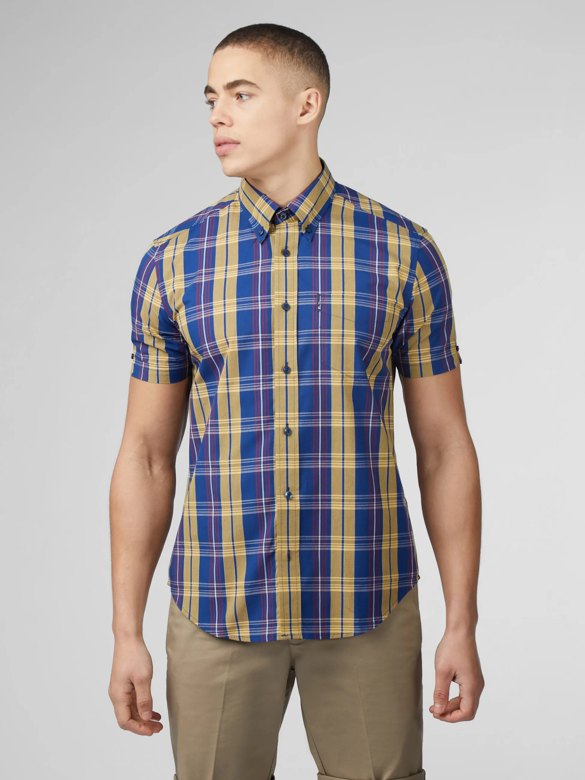 Signature Irregular Check Shirt - Twilight Denim sold by Ben Sherman