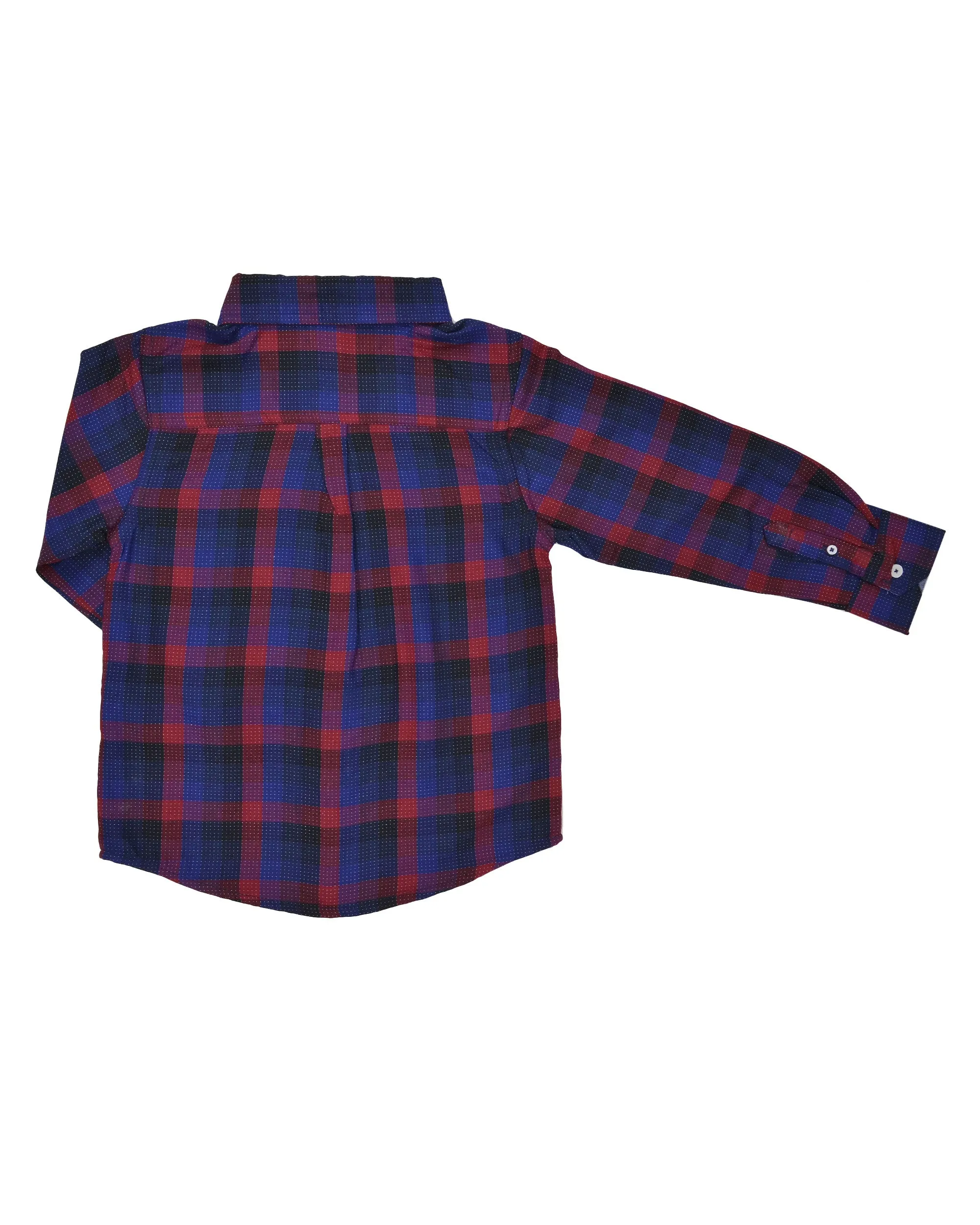 Boys' Black/Blue/Red Plaid Button-Down Shirt (Sizes 4-7) sold by Ben Sherman product image thumbnail 3