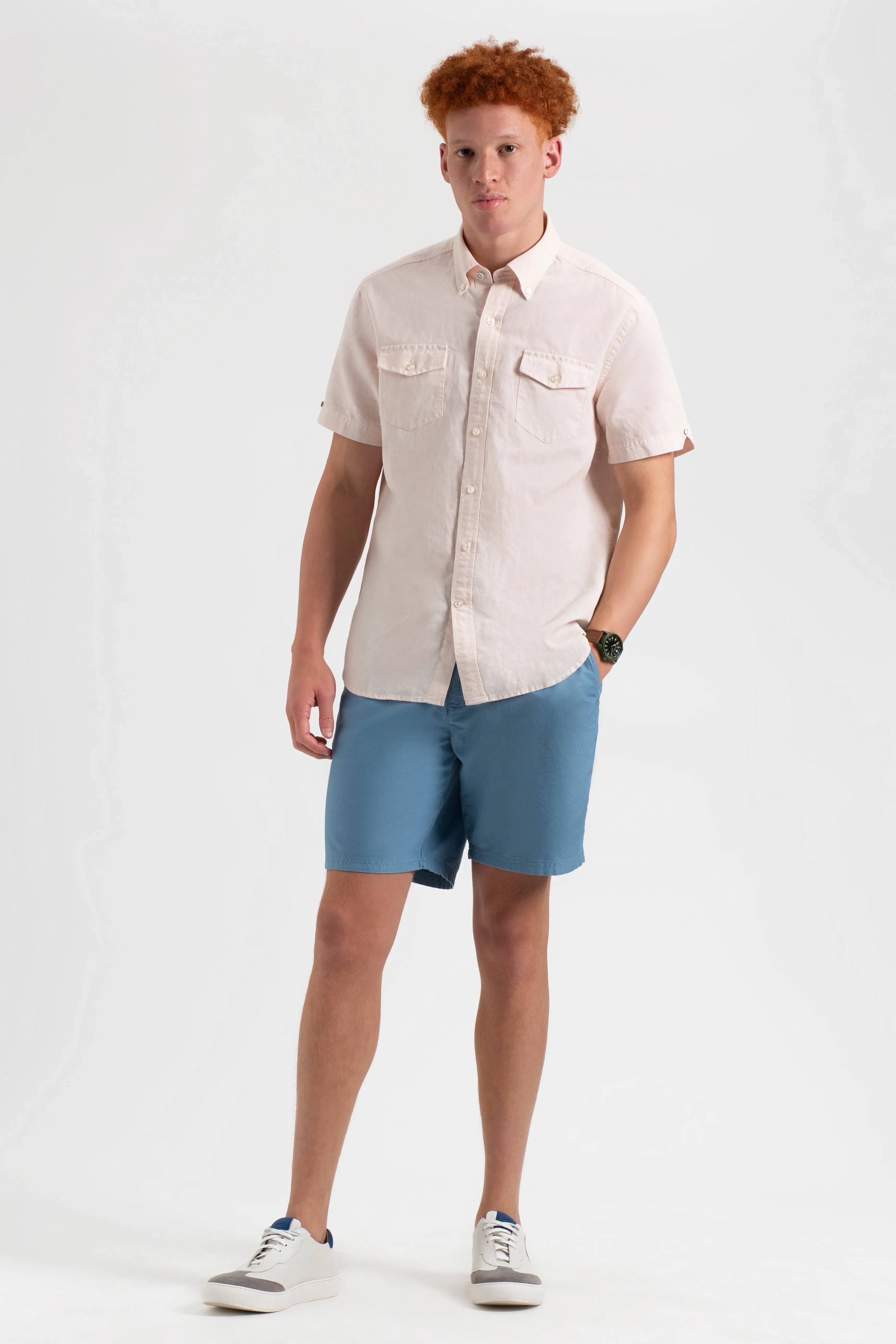 Garment Dye Linen Shirt - Light Pink sold by Ben Sherman product image thumbnail 5