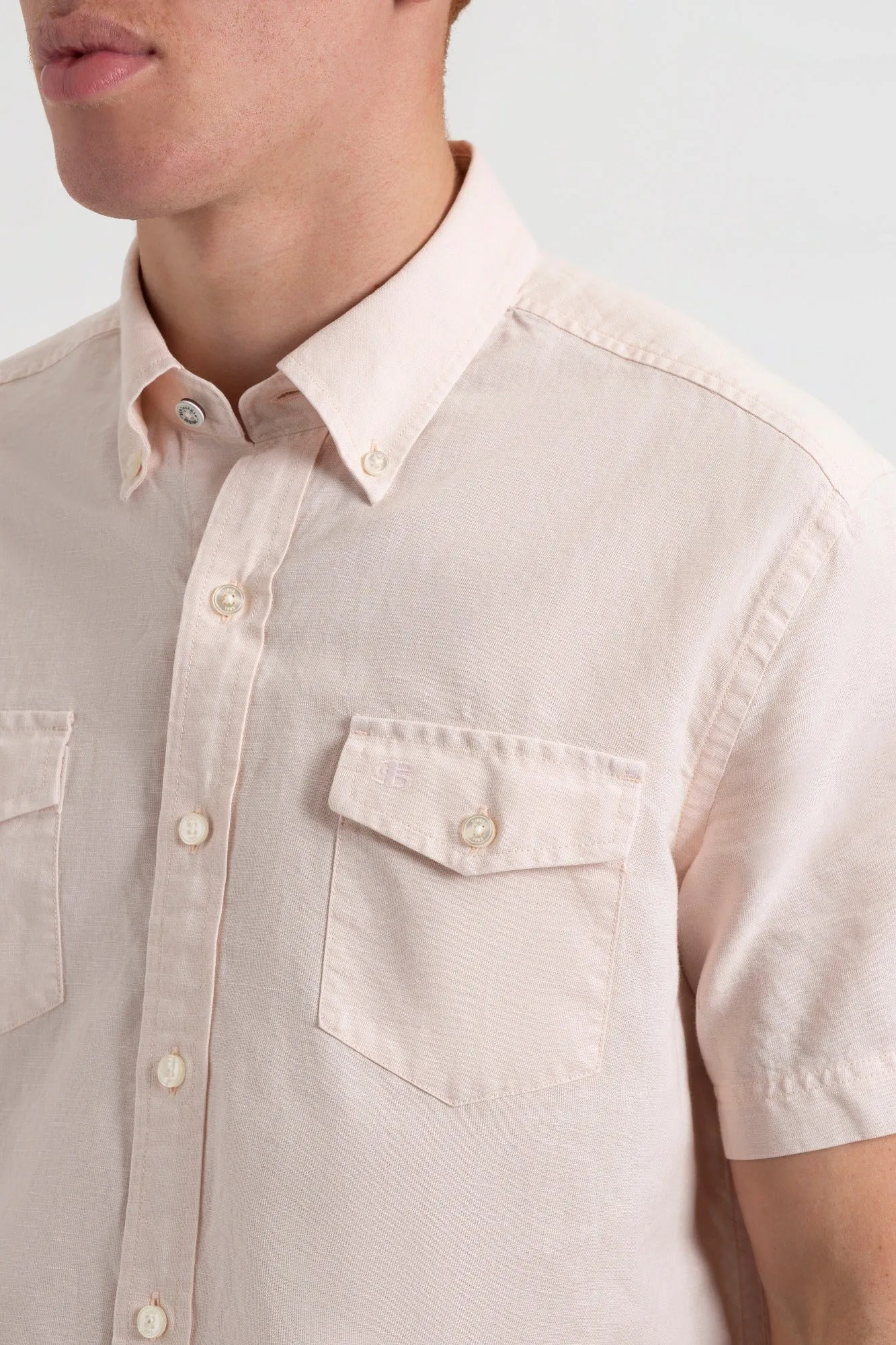 Garment Dye Linen Shirt - Light Pink sold by Ben Sherman product image thumbnail 3
