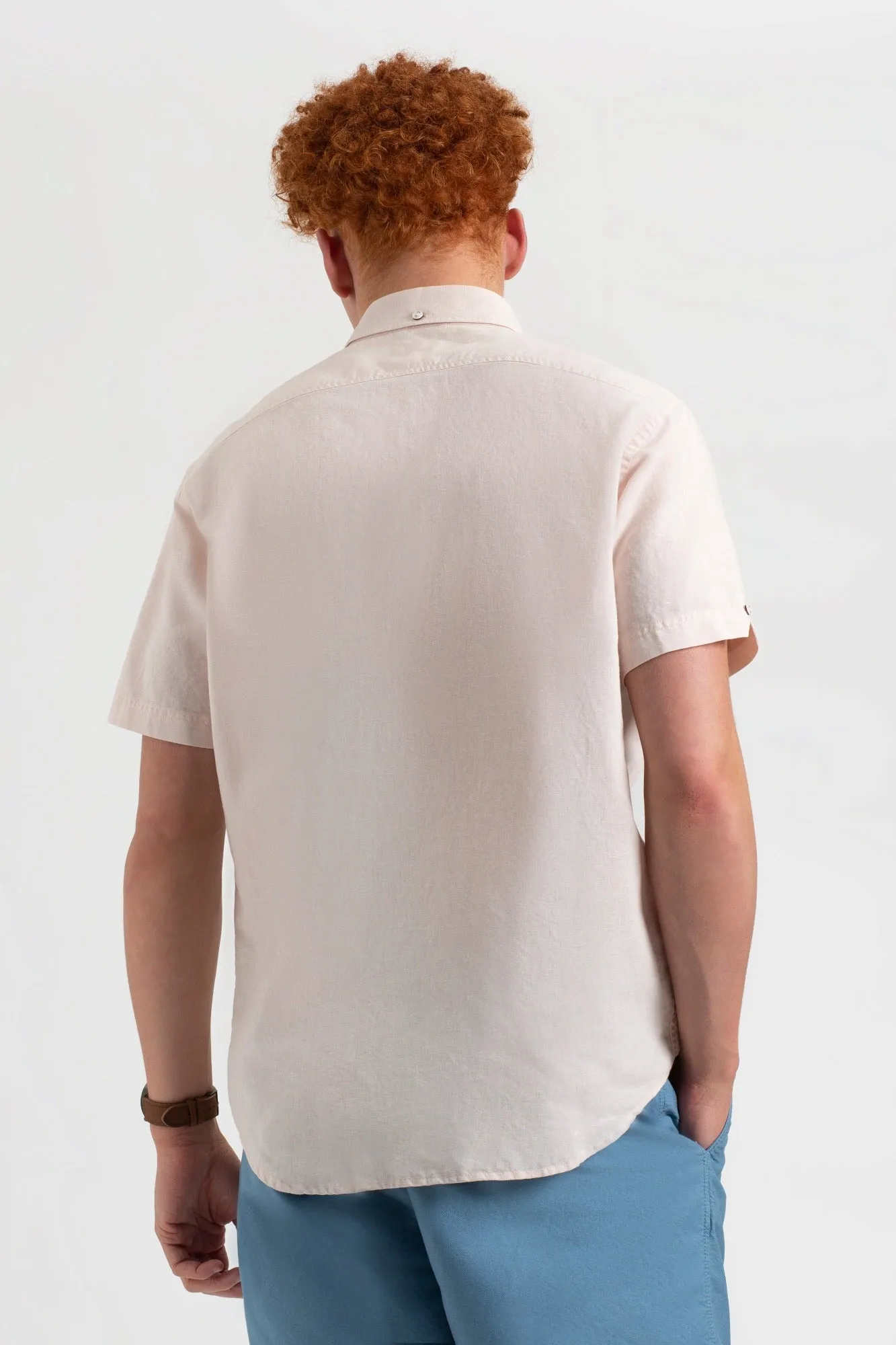 Garment Dye Linen Shirt - Light Pink sold by Ben Sherman product image thumbnail 4