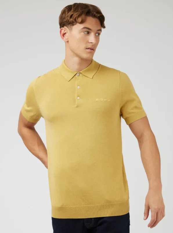 Signature Knit Polo - Pale Yellow sold by Ben Sherman