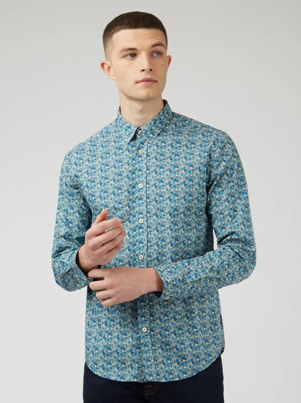 Floral Print Long-Sleeve Shirt - Blue sold by Ben Sherman product image thumbnail 2