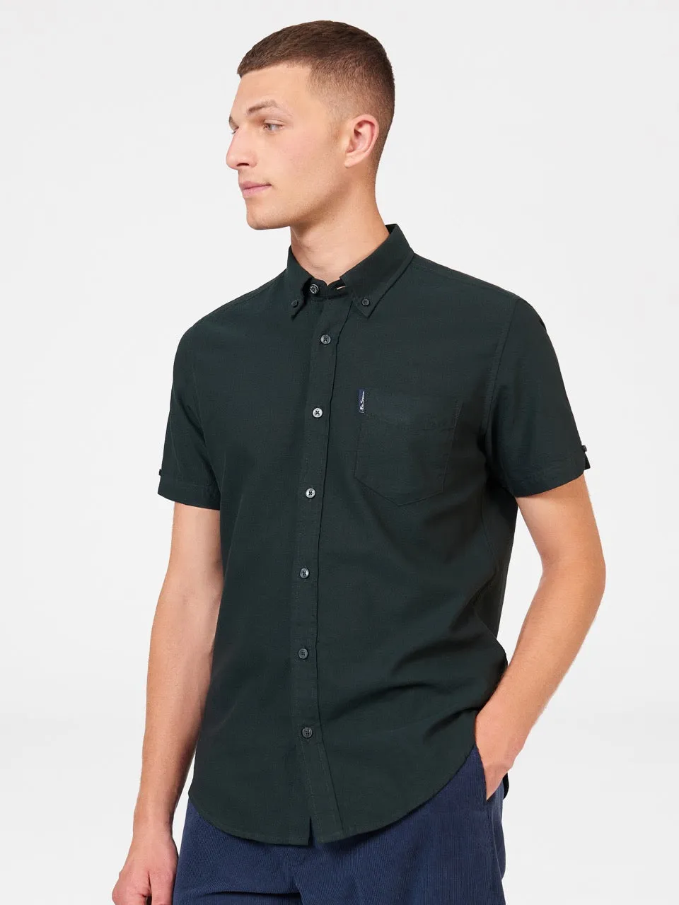 Short-Sleeve Signature Oxford Shirt - Dark Green sold by Ben Sherman product image thumbnail 3